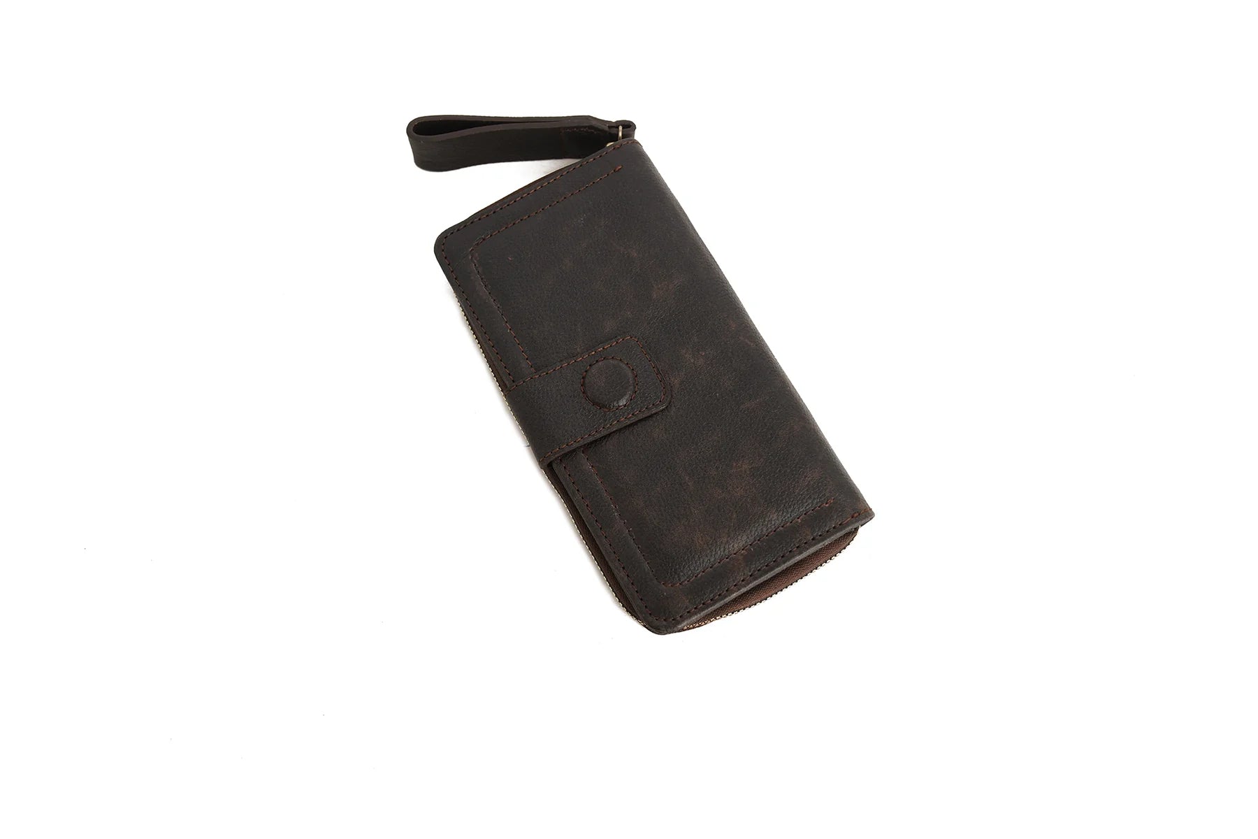 Premium Handmade Genuine Leather Zip Around Long Wallet for Women