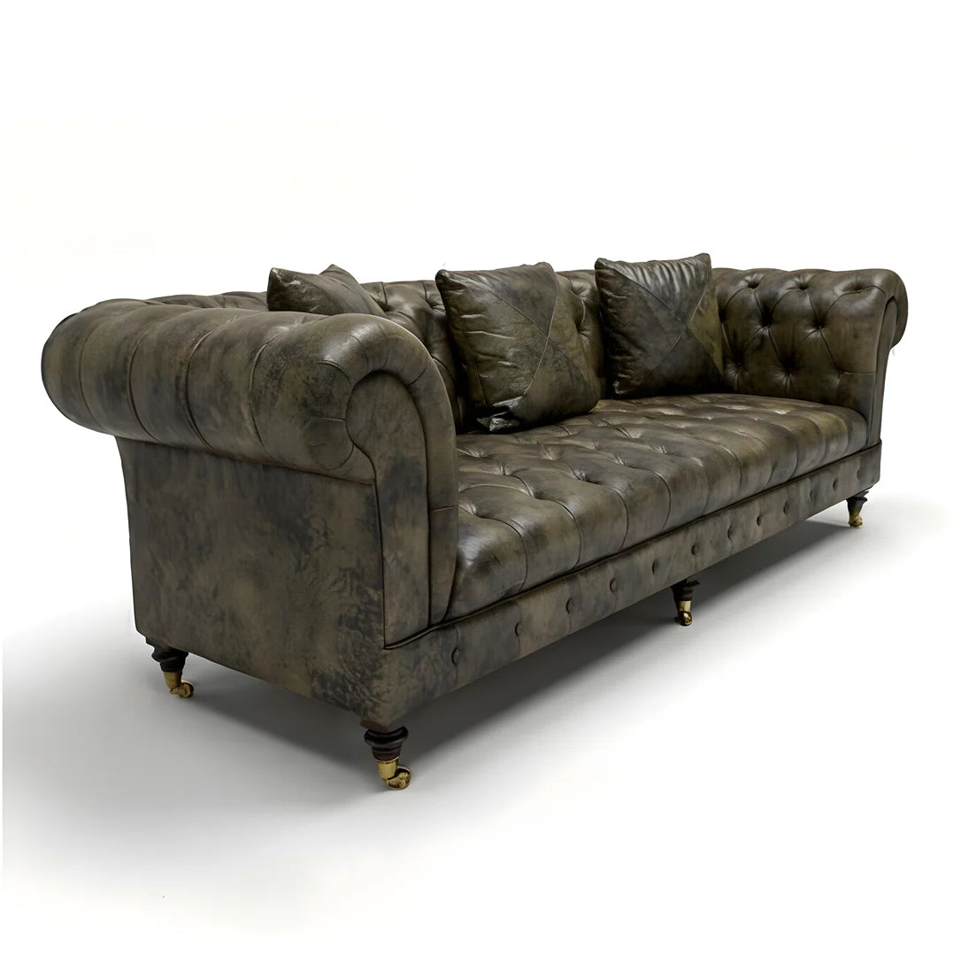 Madison Chesterfield Leather Sofa