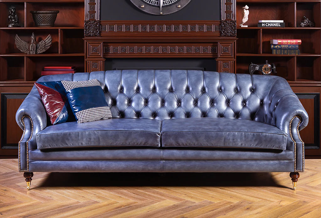 Broadwell Chesterfield Leather Sofa Set – Handwaxed