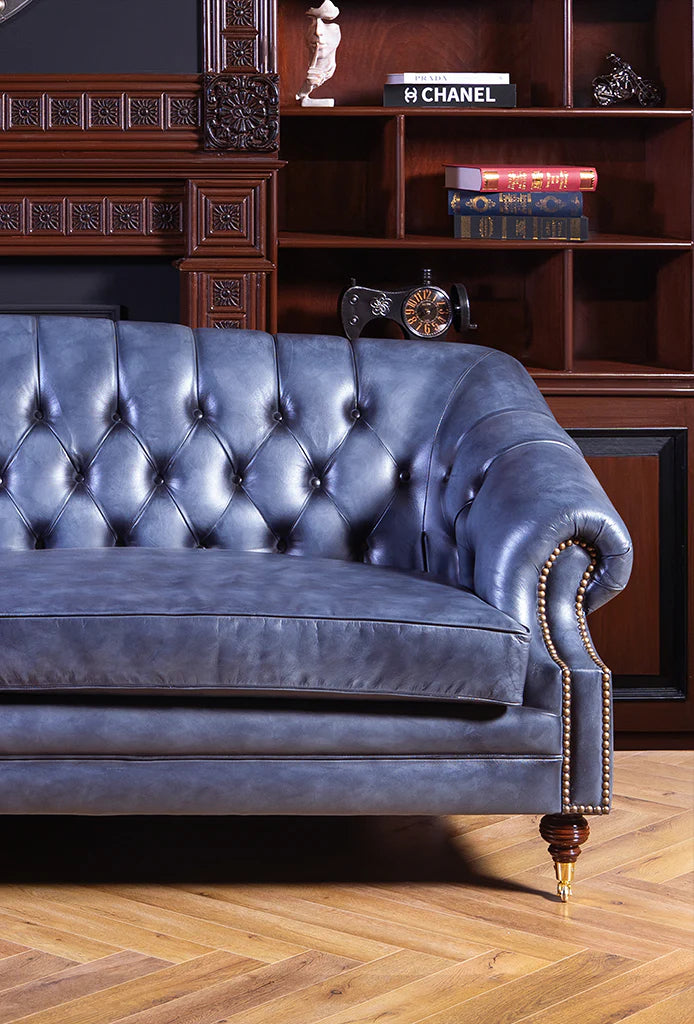 Broadwell Chesterfield Leather Sofa Set – Handwaxed