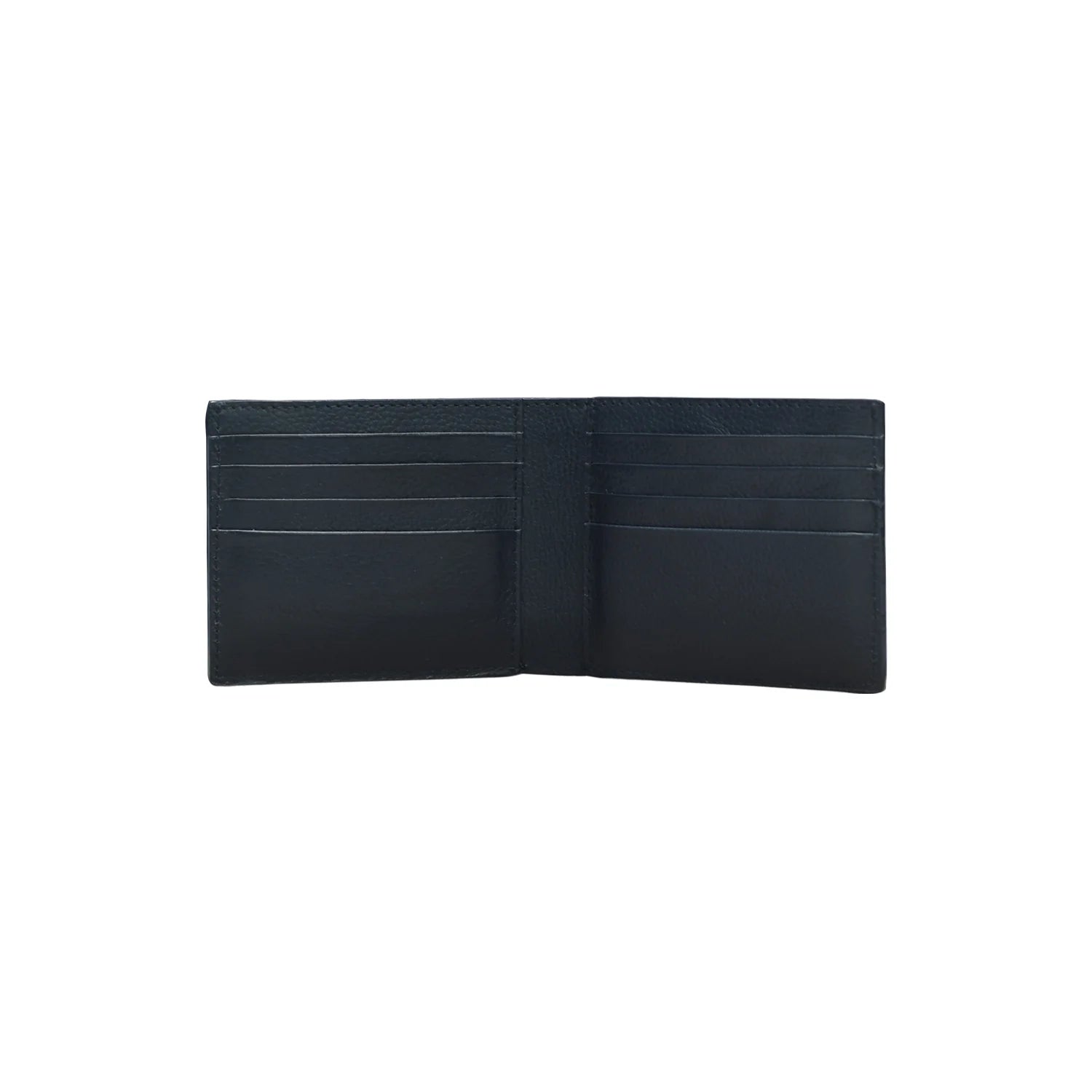 Black Handmade Genuine Leather Bifold Wallet for Men