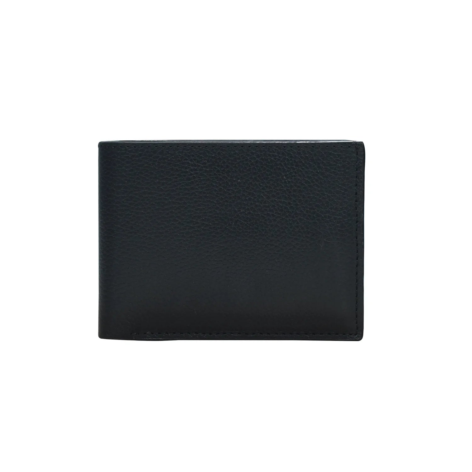Black Handmade Genuine Leather Bifold Wallet for Men