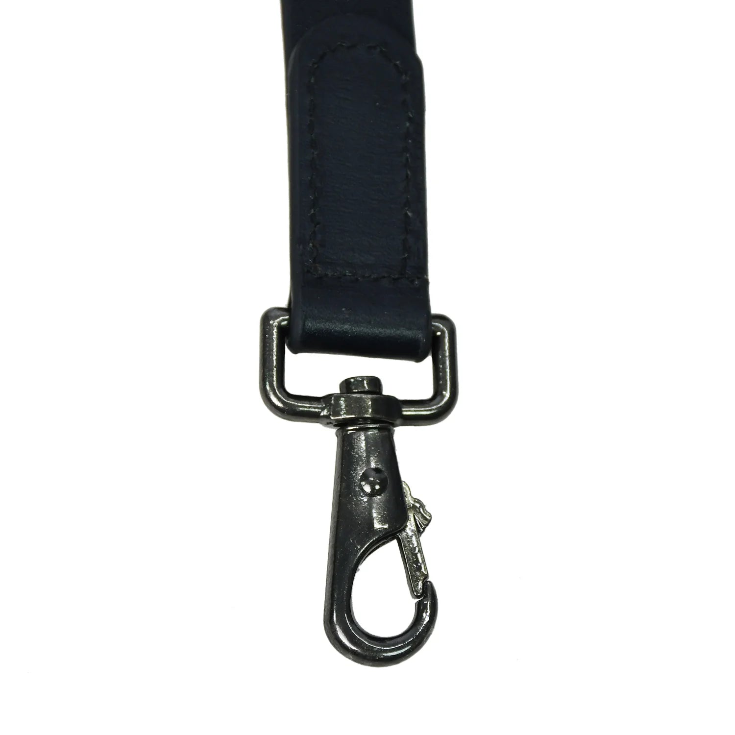 Luxury Premium & Genuine Black Leather Dog Leash with Matte Black Hardware