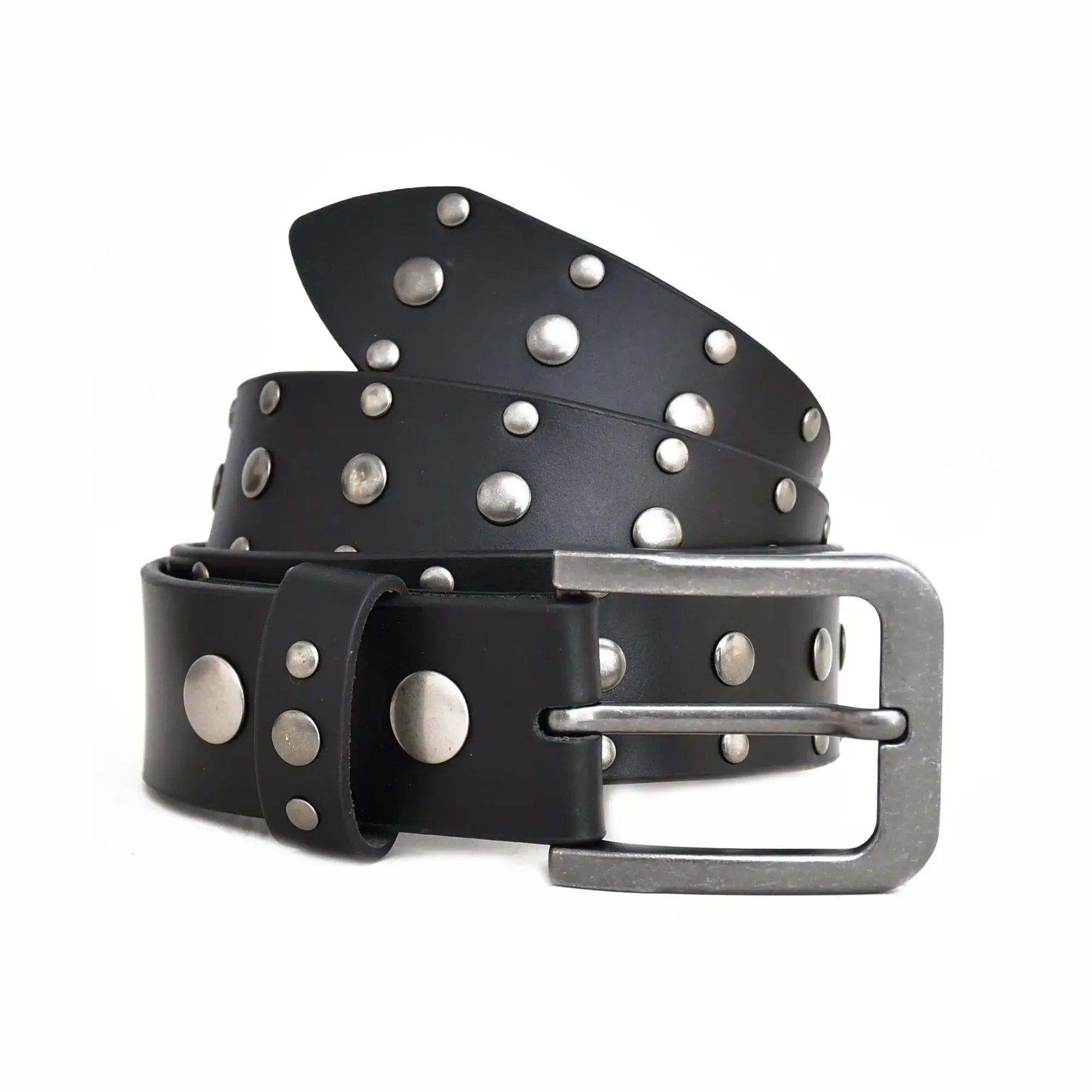 Premium Handmade Genuine Leather Black Studded Belt for Men