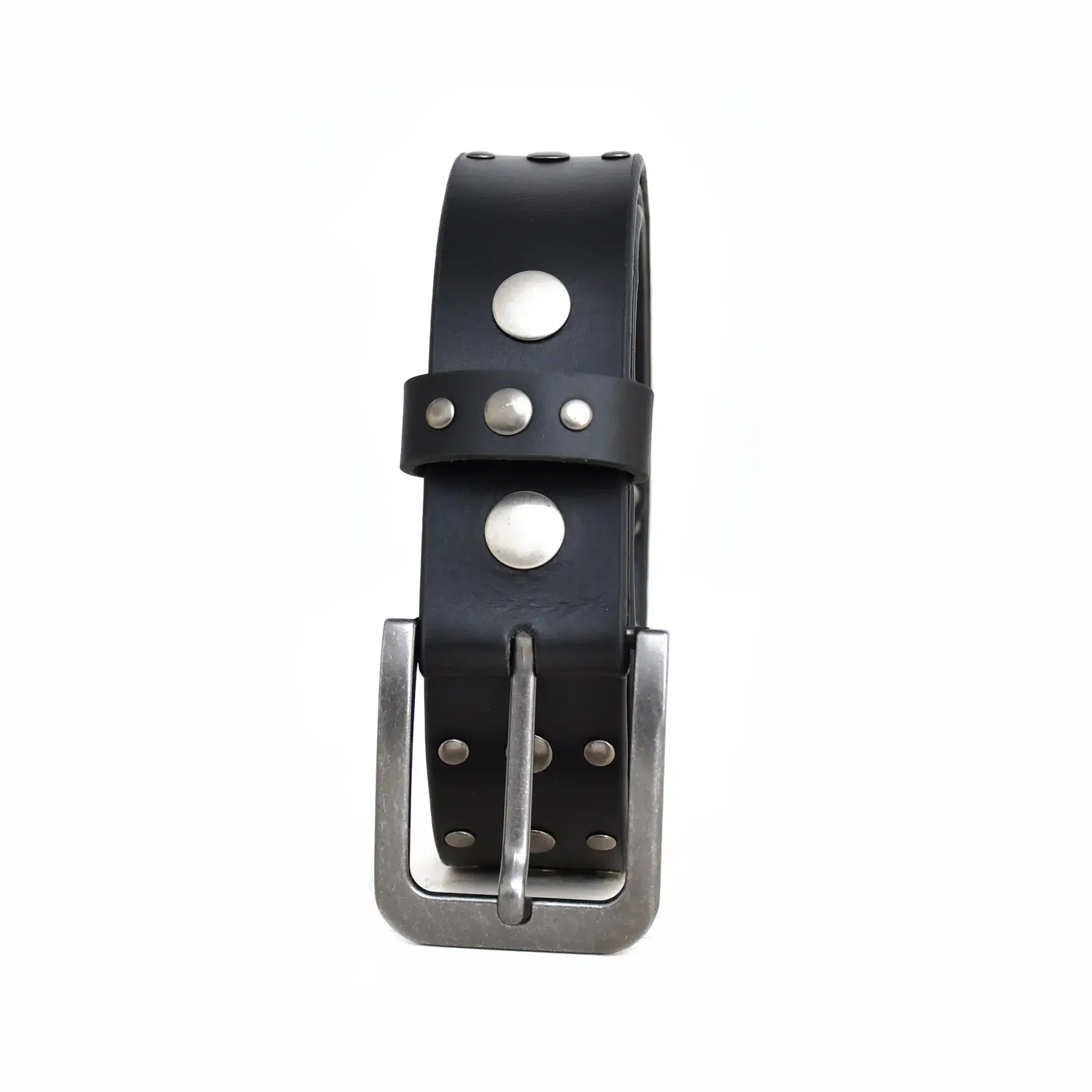 Premium Handmade Genuine Leather Black Studded Belt for Men
