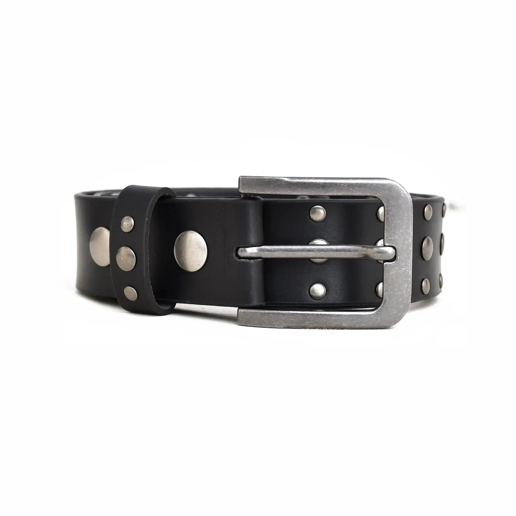 Premium Handmade Genuine Leather Black Studded Belt for Men