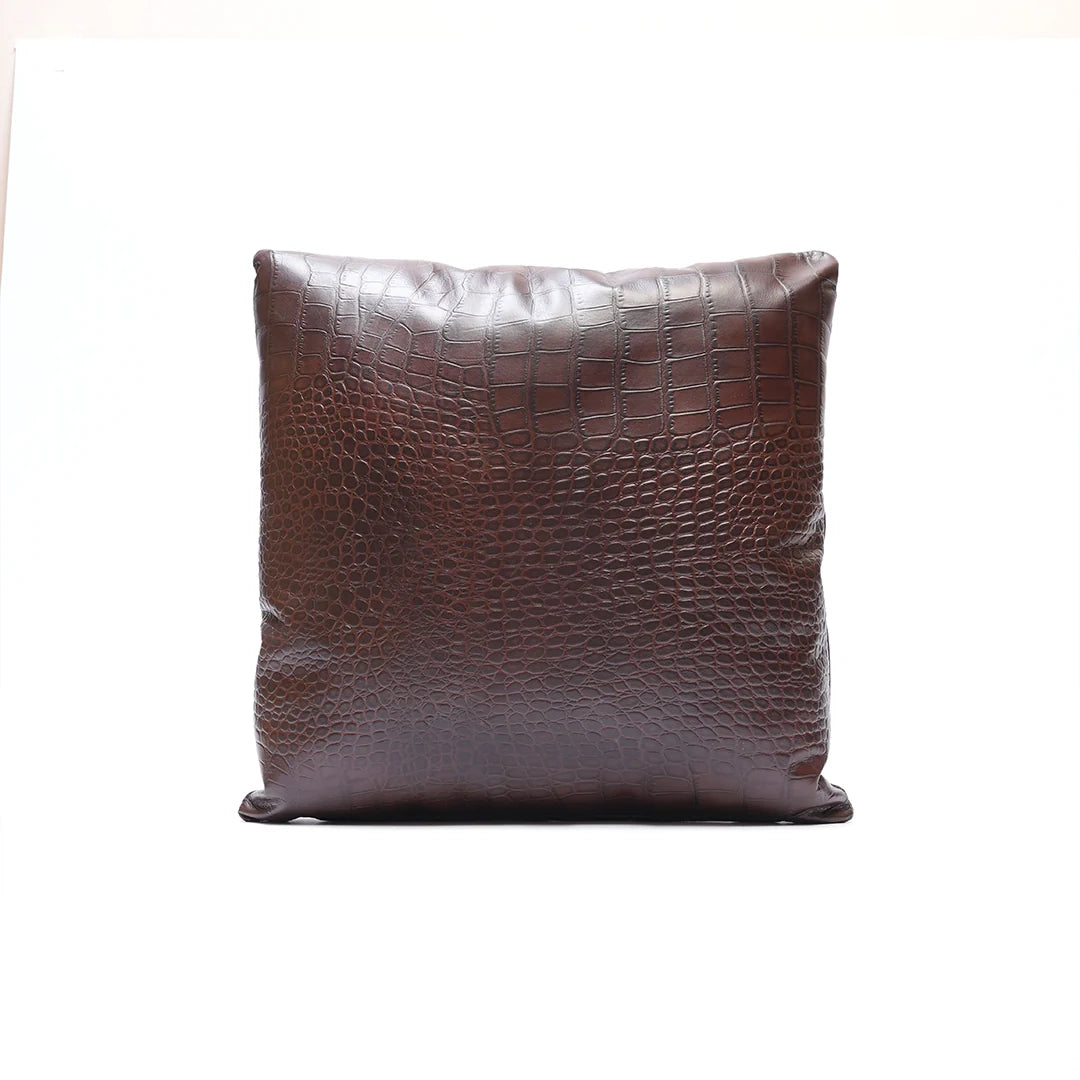 Crocodile Houndstooth Cushion – Bold Texture Meets Classic Pattern | Leather Galleria