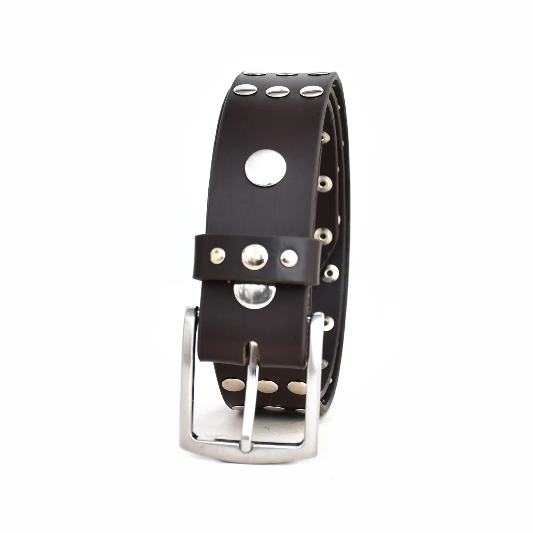 Premium Handmade Genuine Leather Brown Studded Belt for Men