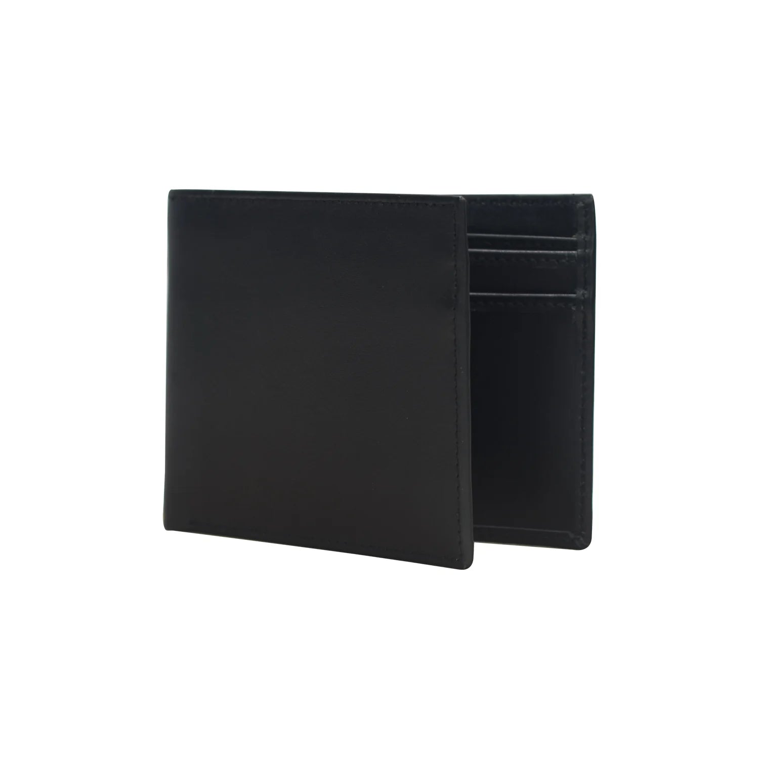 Luxury Handmade Genuine Leather Classic Bifold Wallet – Black Edition