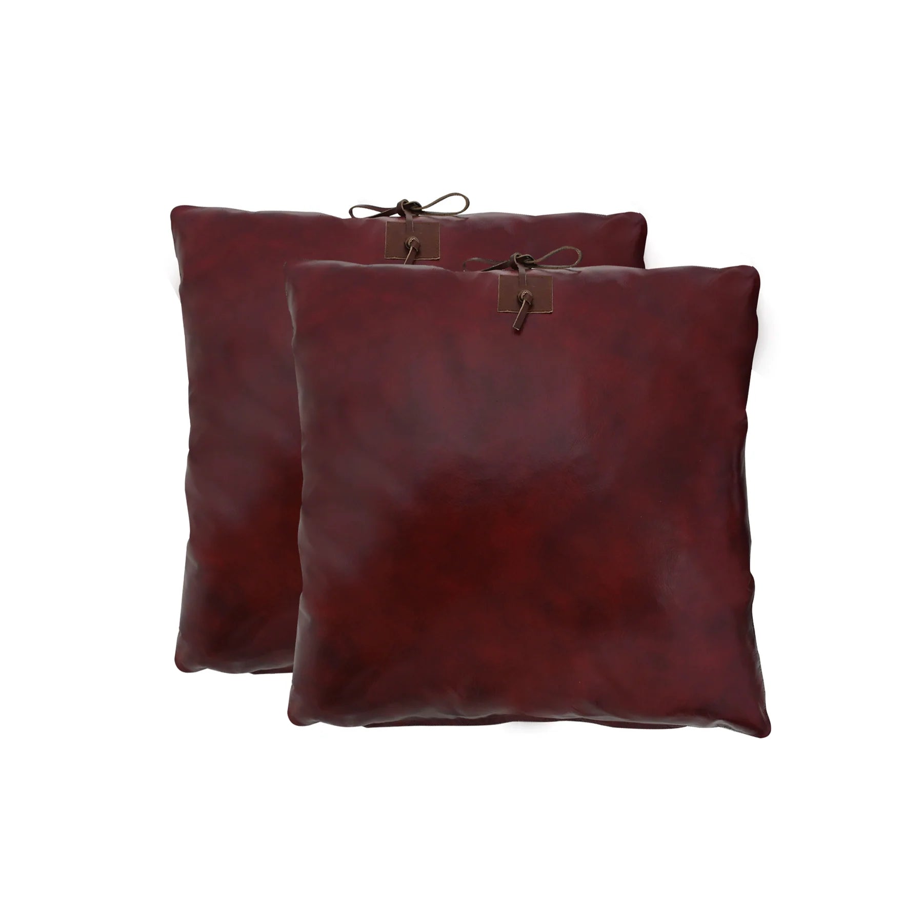 Premium Genuine Leather Cushion – Deep Oxblood Finish