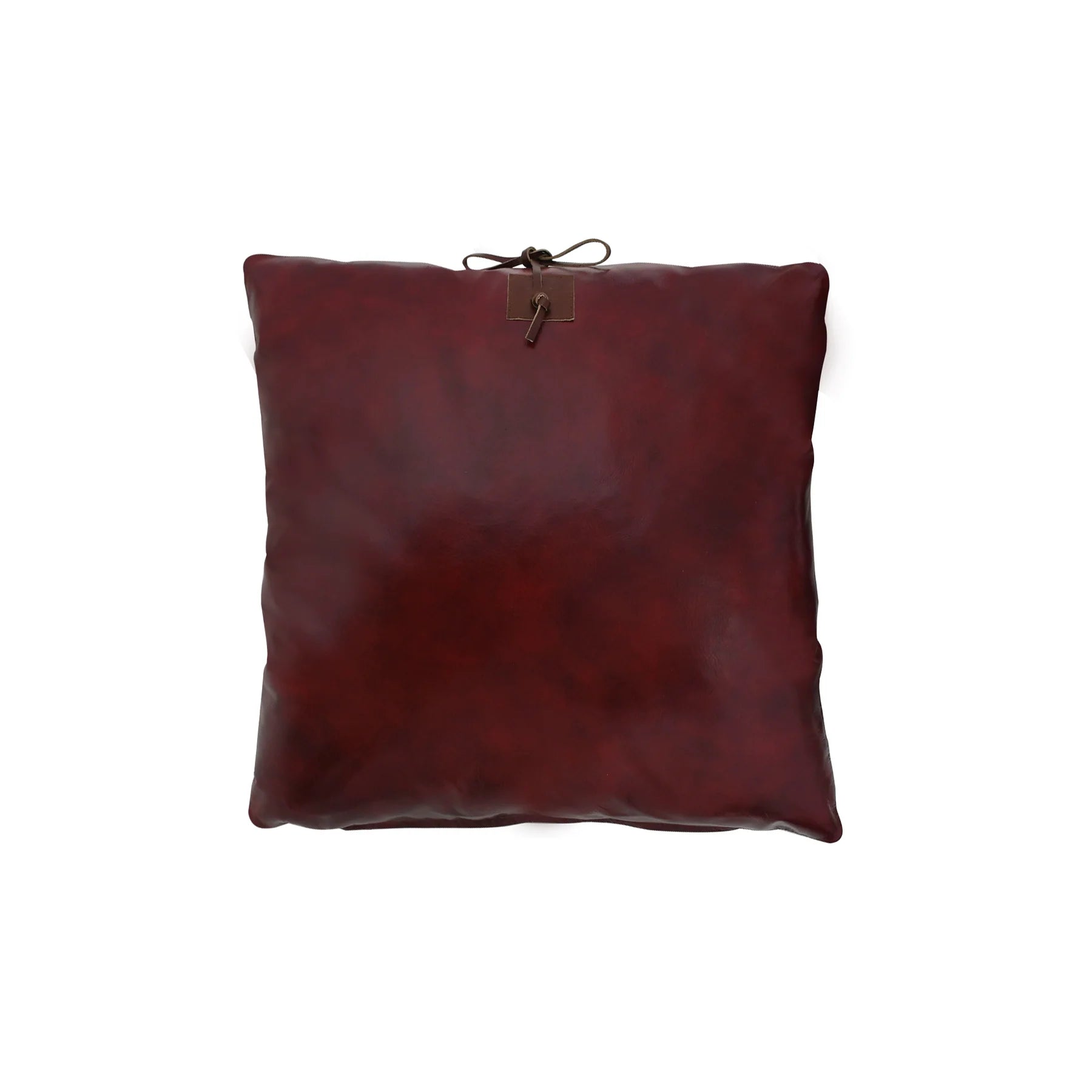 Premium Genuine Leather Cushion – Deep Oxblood Finish