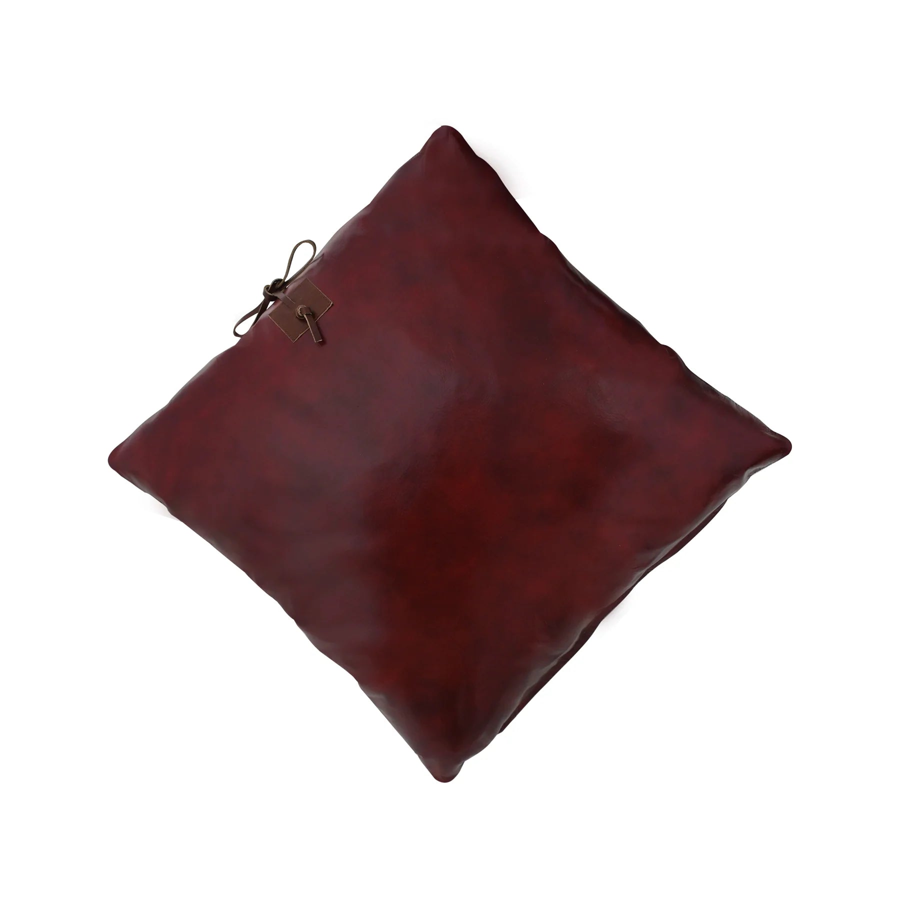 Premium Genuine Leather Cushion – Deep Oxblood Finish