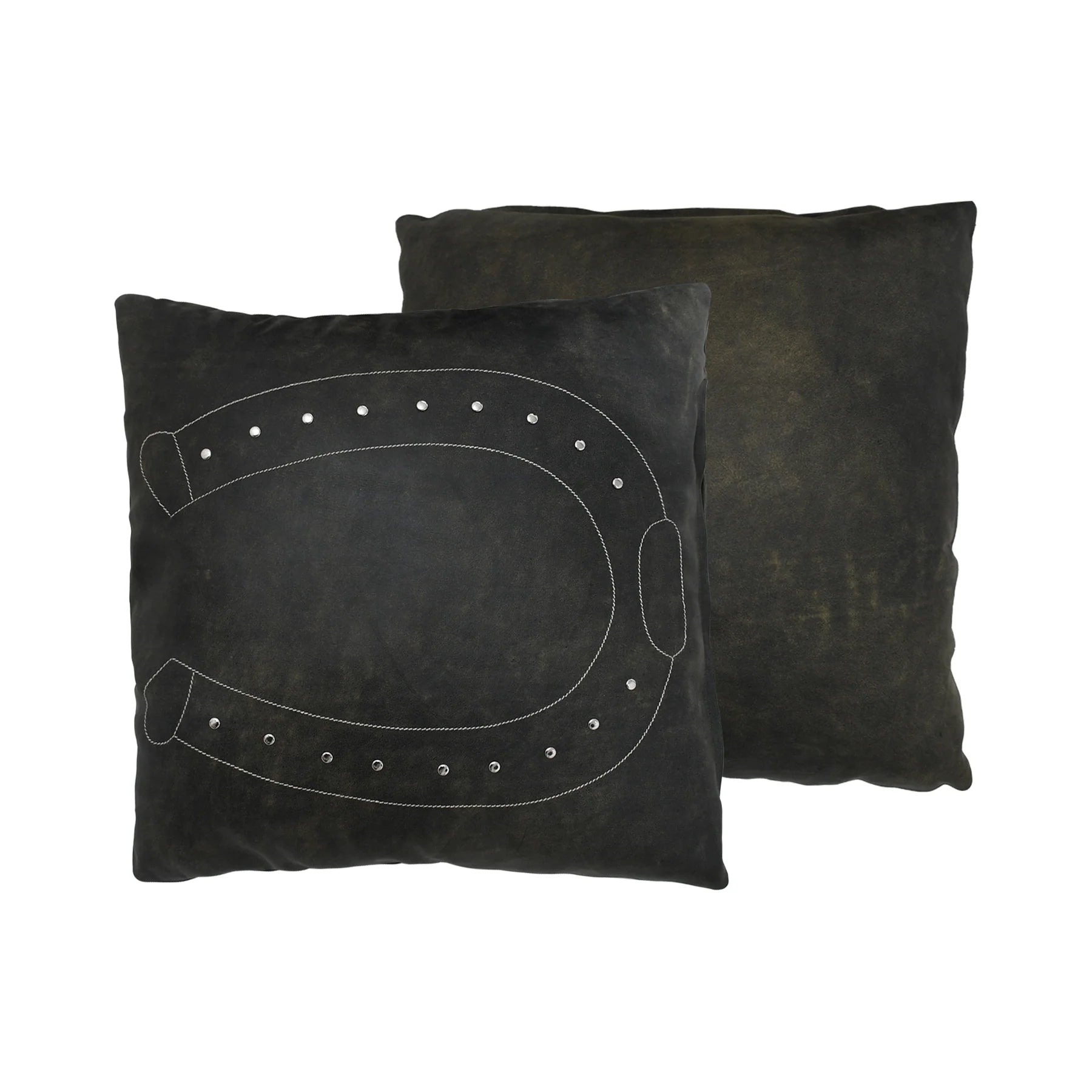 Premium Genuine Leather Cushion – Studded Horseshoe Design