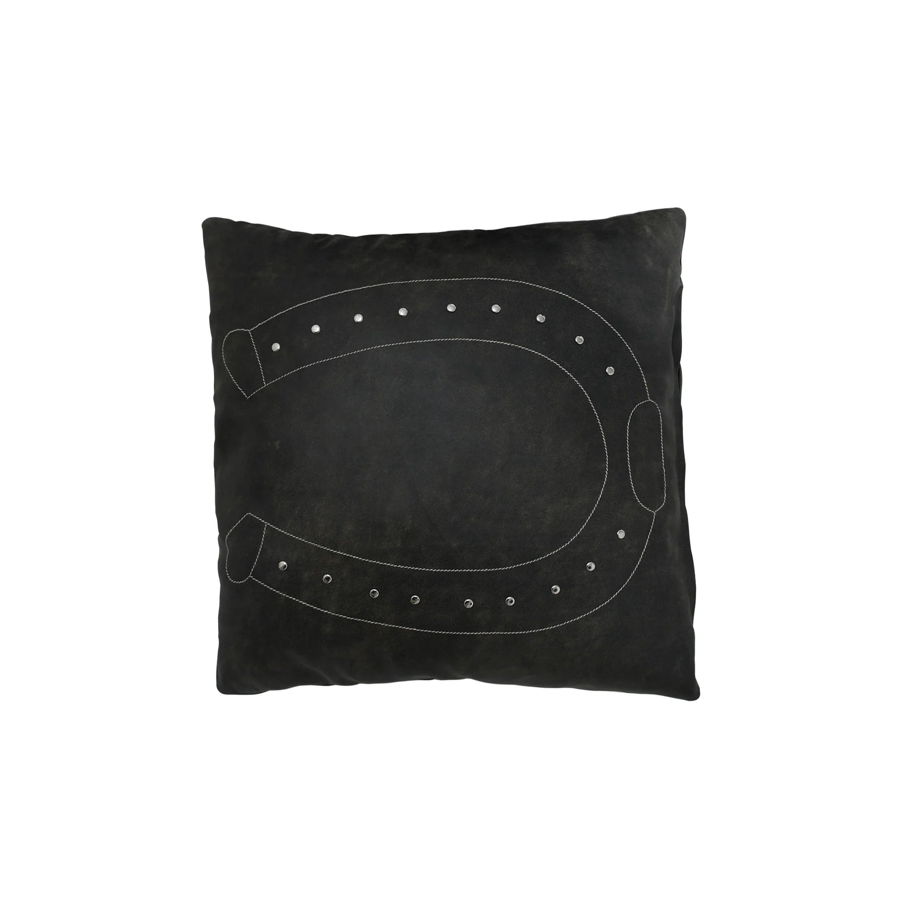 Premium Genuine Leather Cushion – Studded Horseshoe Design