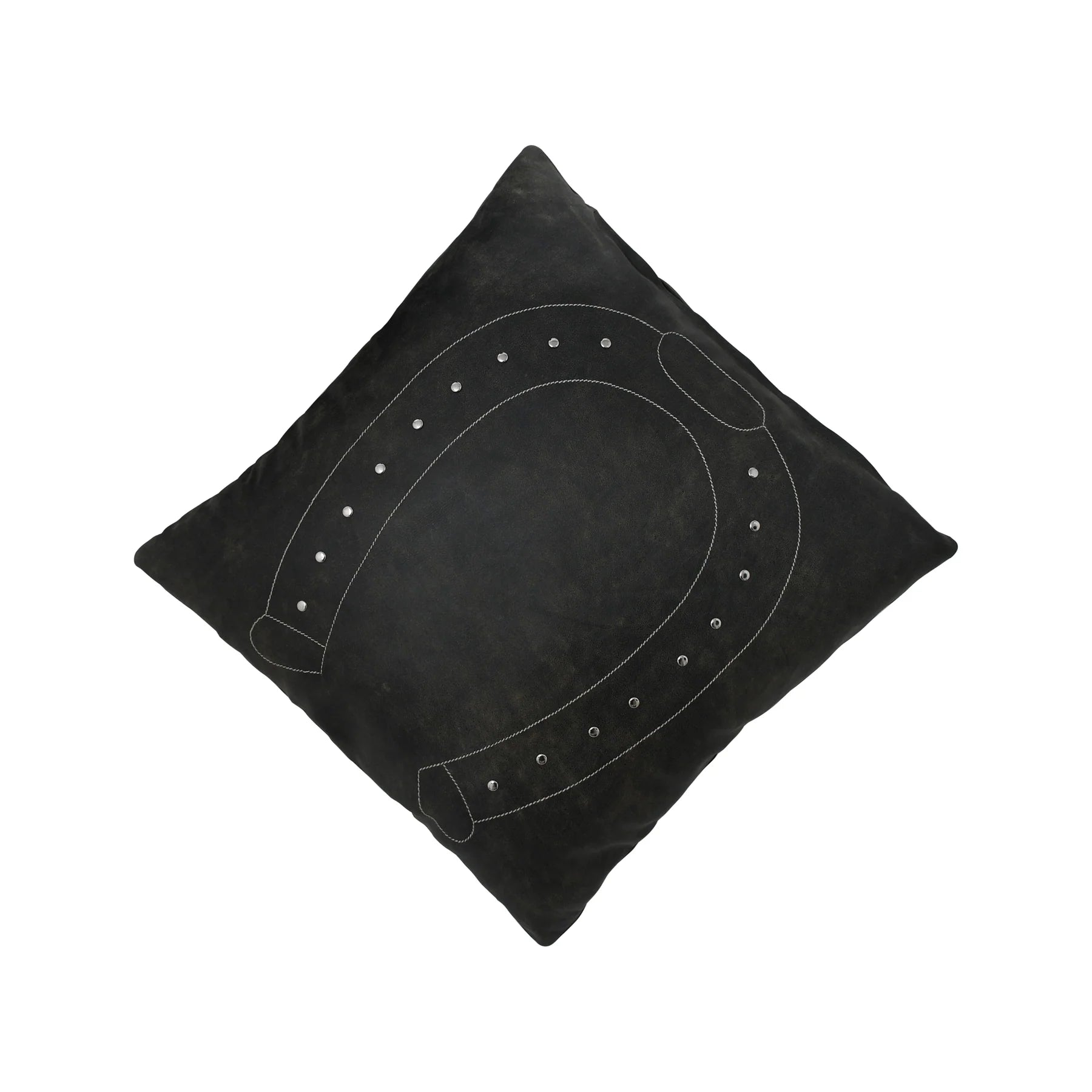 Premium Genuine Leather Cushion – Studded Horseshoe Design