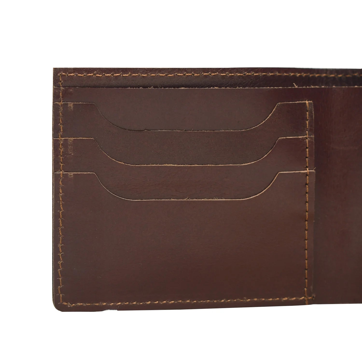 Premium Handmade Genuine Leather Slim Bifold Wallet – Vintage Brown
