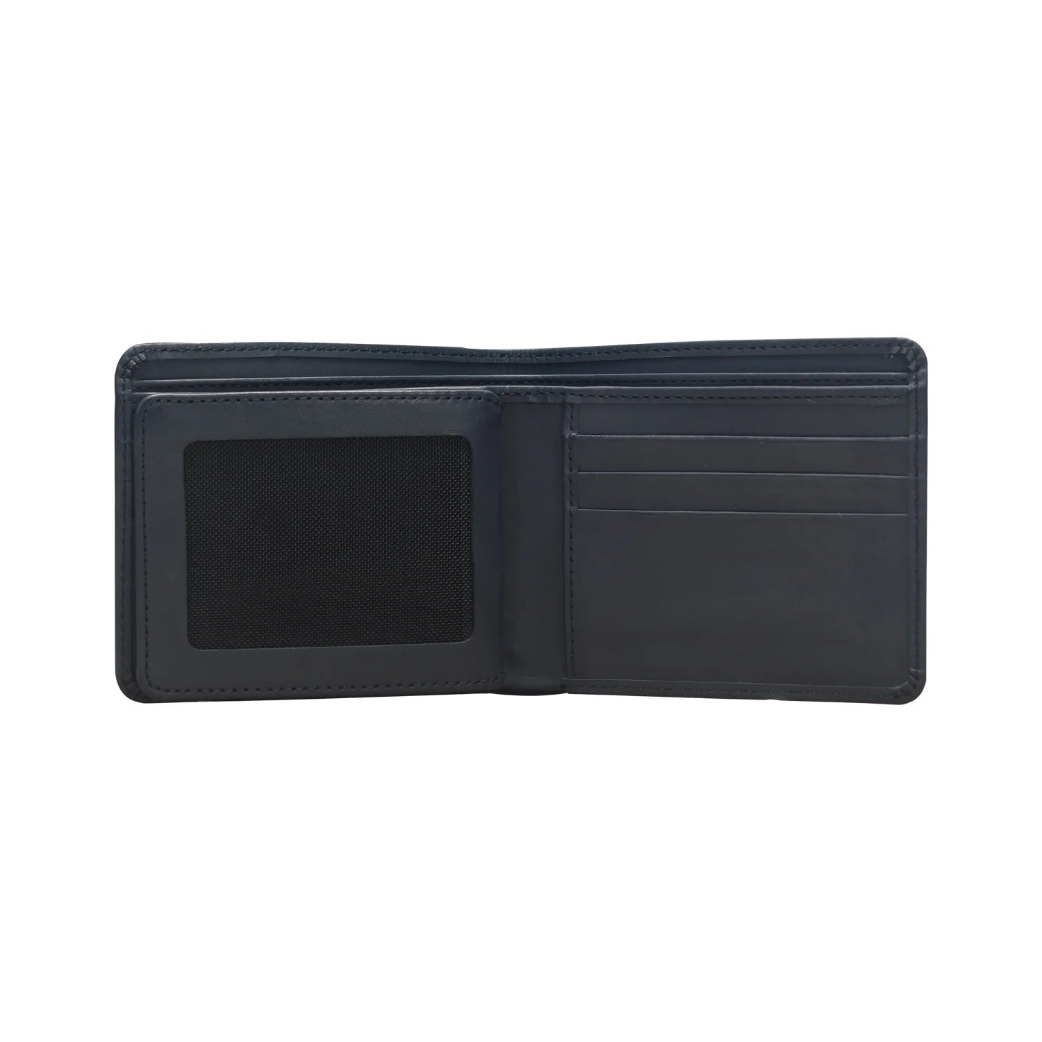 Premium Handmade Genuine Leather Slim Bifold Wallet with ID Window – Classic Black