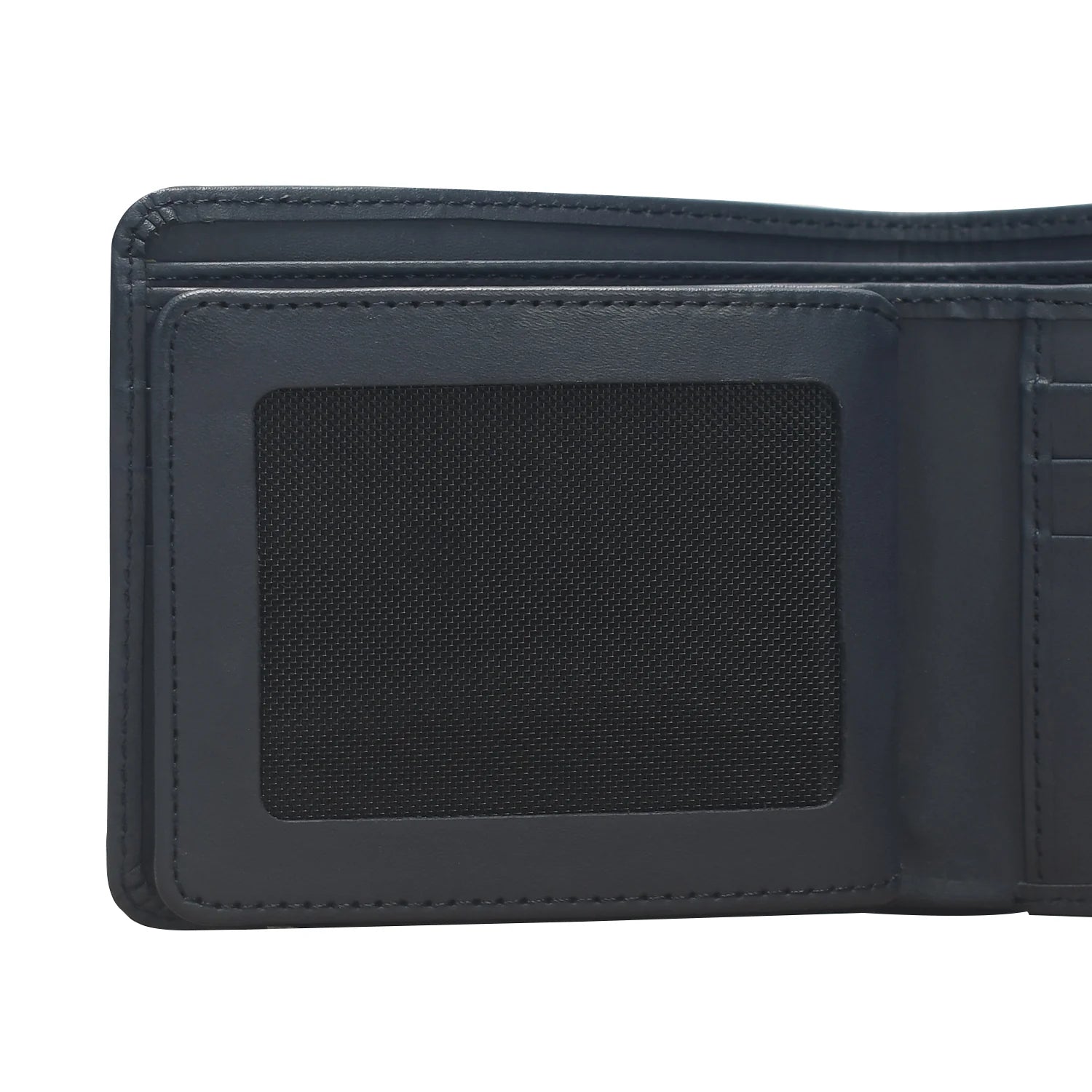 Premium Handmade Genuine Leather Slim Bifold Wallet with ID Window – Classic Black