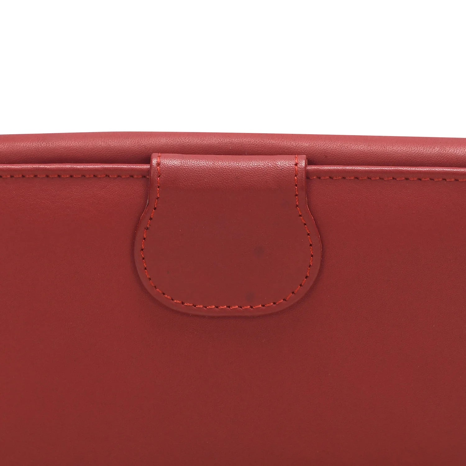 Premium Genuine Leather Women’s Top-Handle Clutch Bag in Ruby Red
