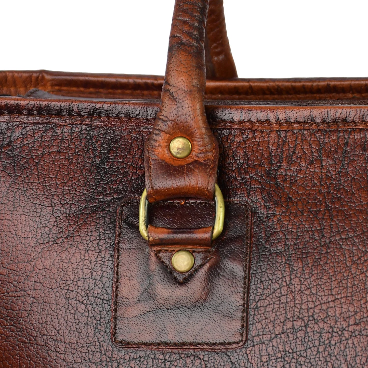 Premium Genuine Leather Women’s Tan Tote Bag with Zip Pocket