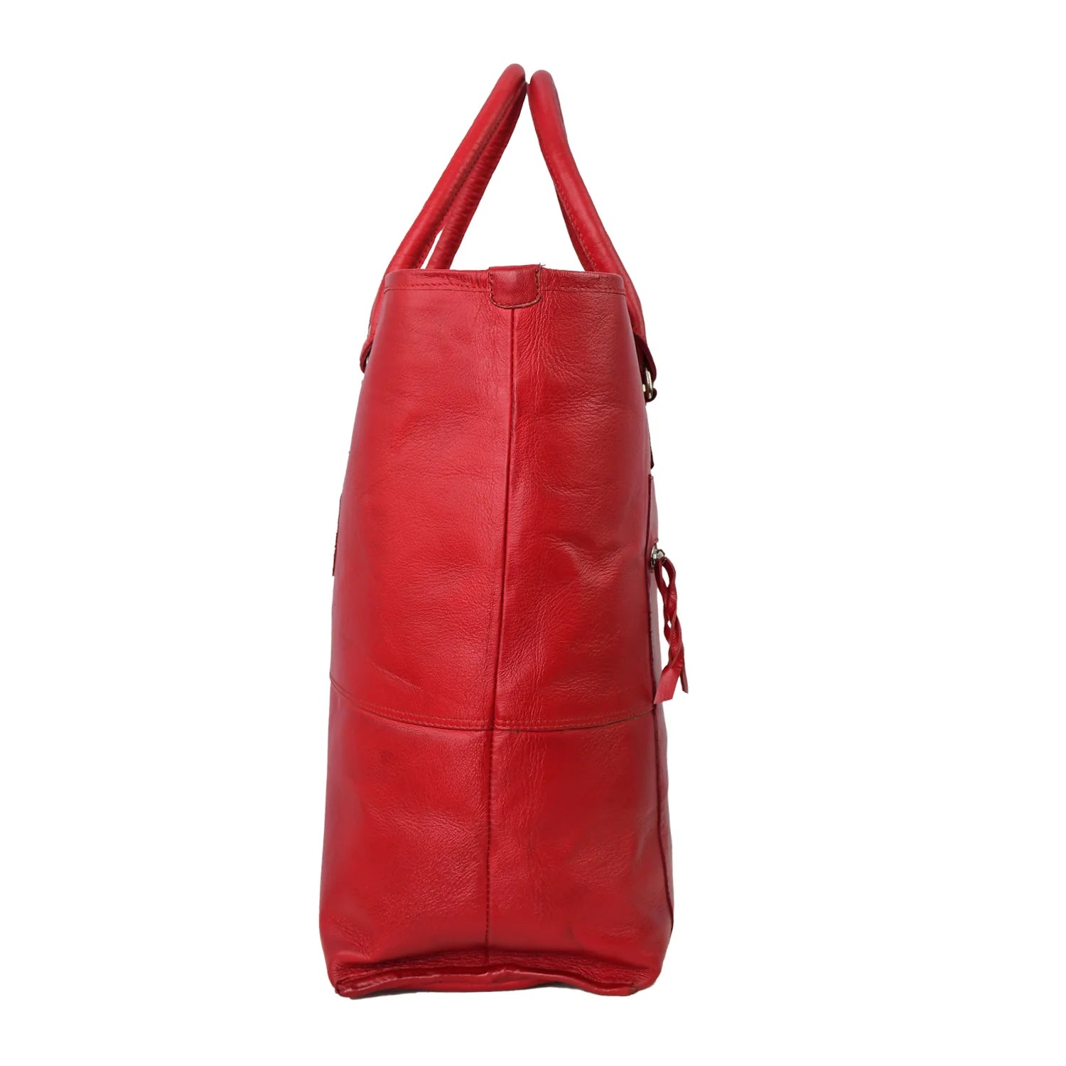 Premium Genuine Leather Women’s Tan Tote Bag with Zip Pocket