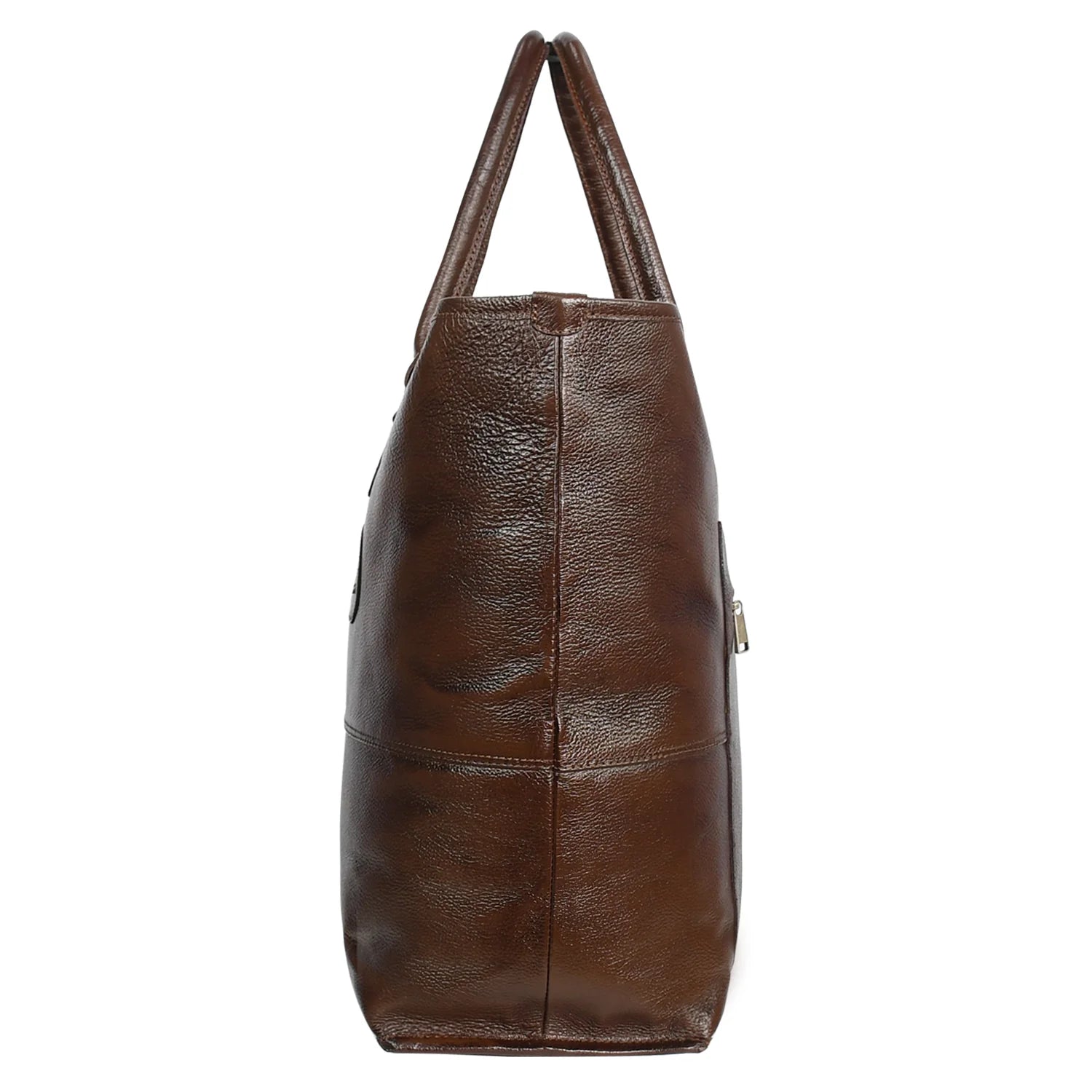 Premium Genuine Leather Women’s Tan Tote Bag with Zip Pocket