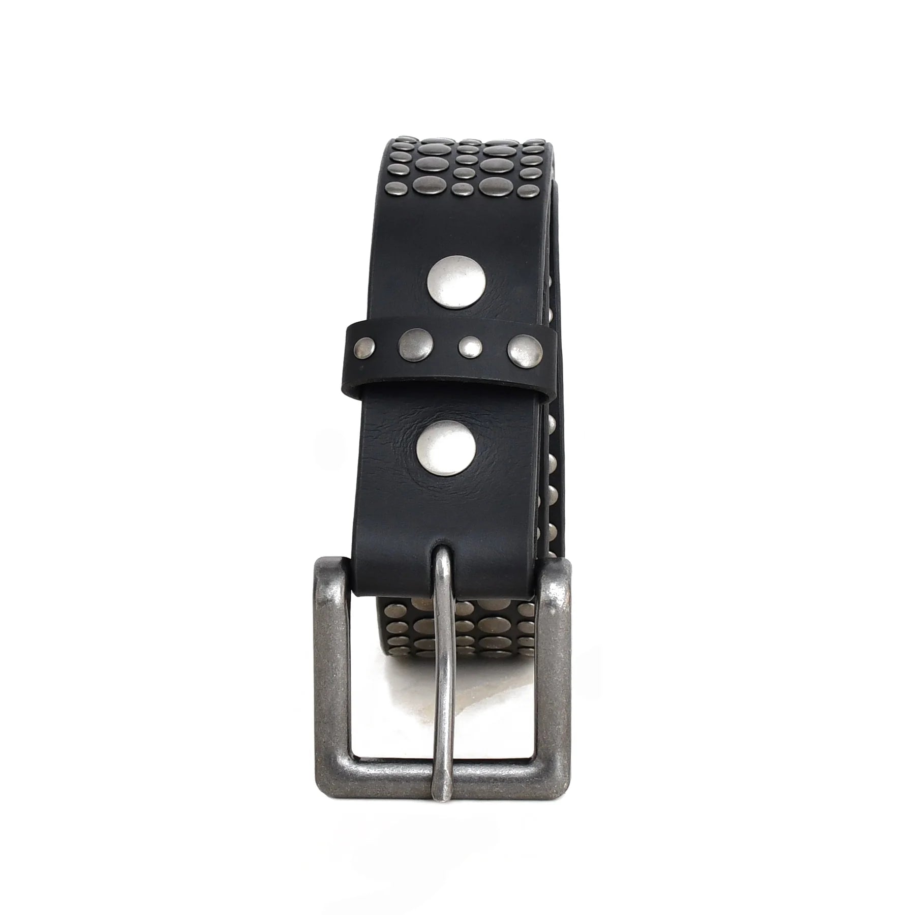Black Genuine Leather Studded Belt – Premium Casual Statement Belt