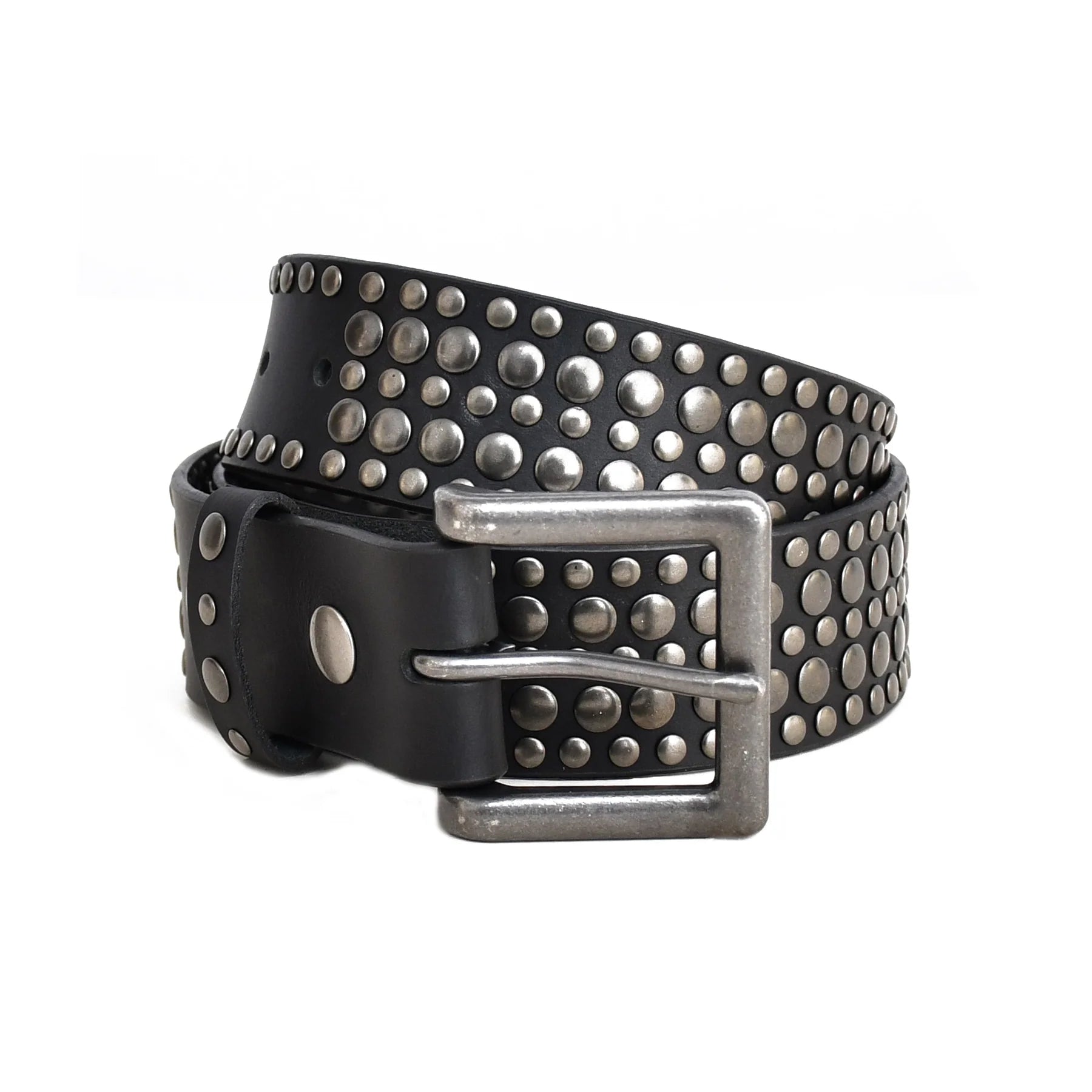 Black Genuine Leather Studded Belt – Premium Casual Statement Belt