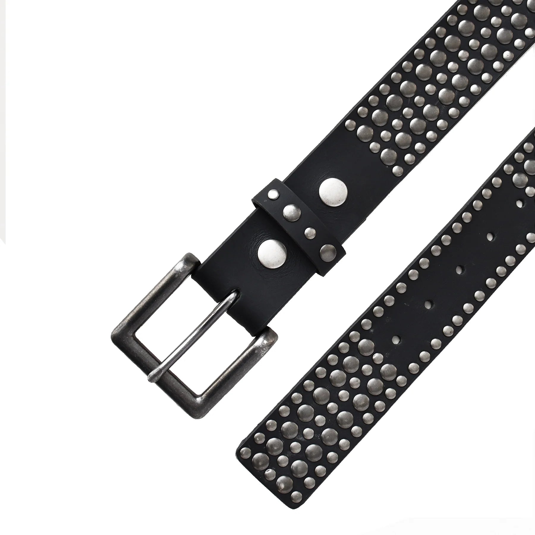 Black Genuine Leather Studded Belt – Premium Casual Statement Belt