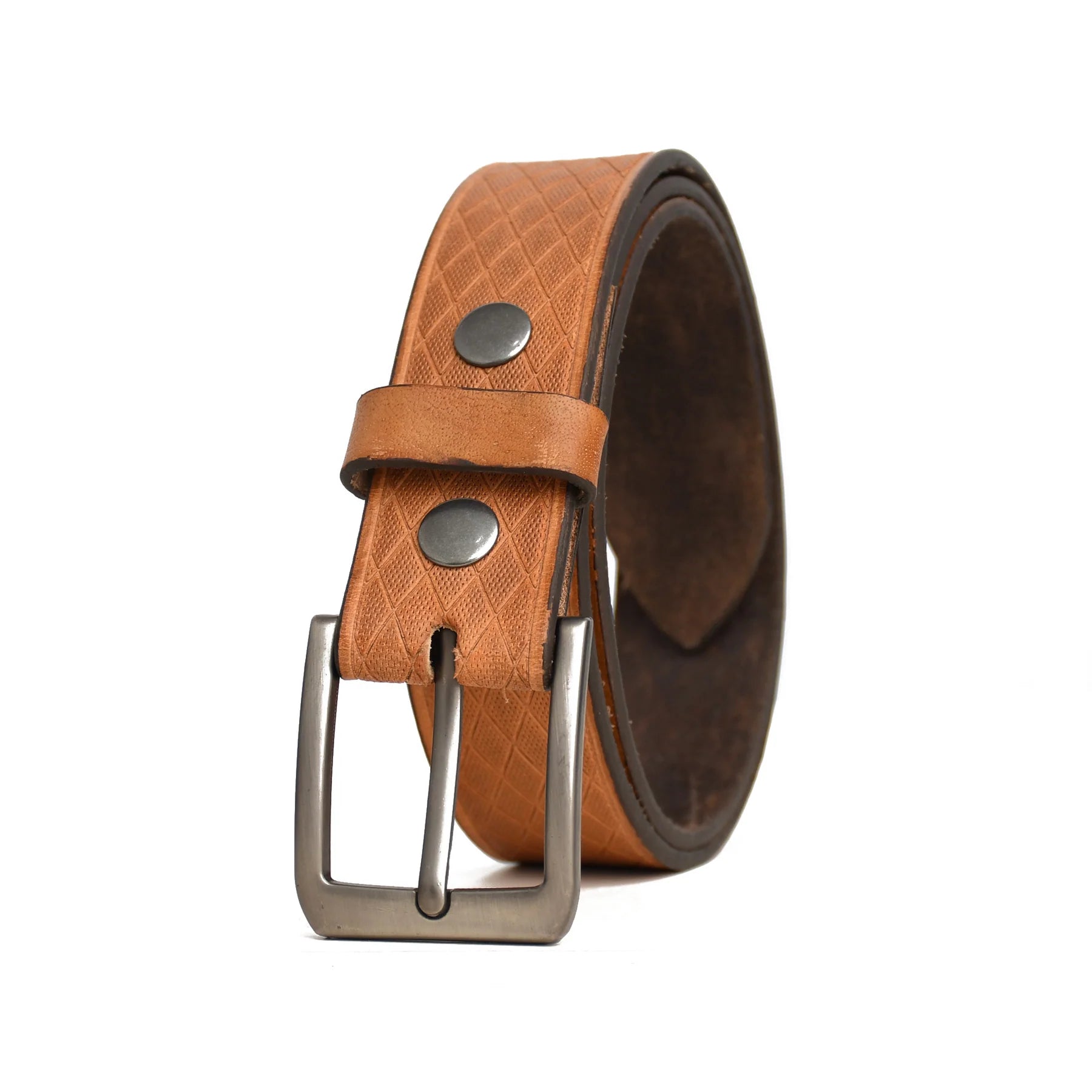 Premium Hand Made Genuine Leather Textured Tan Belt