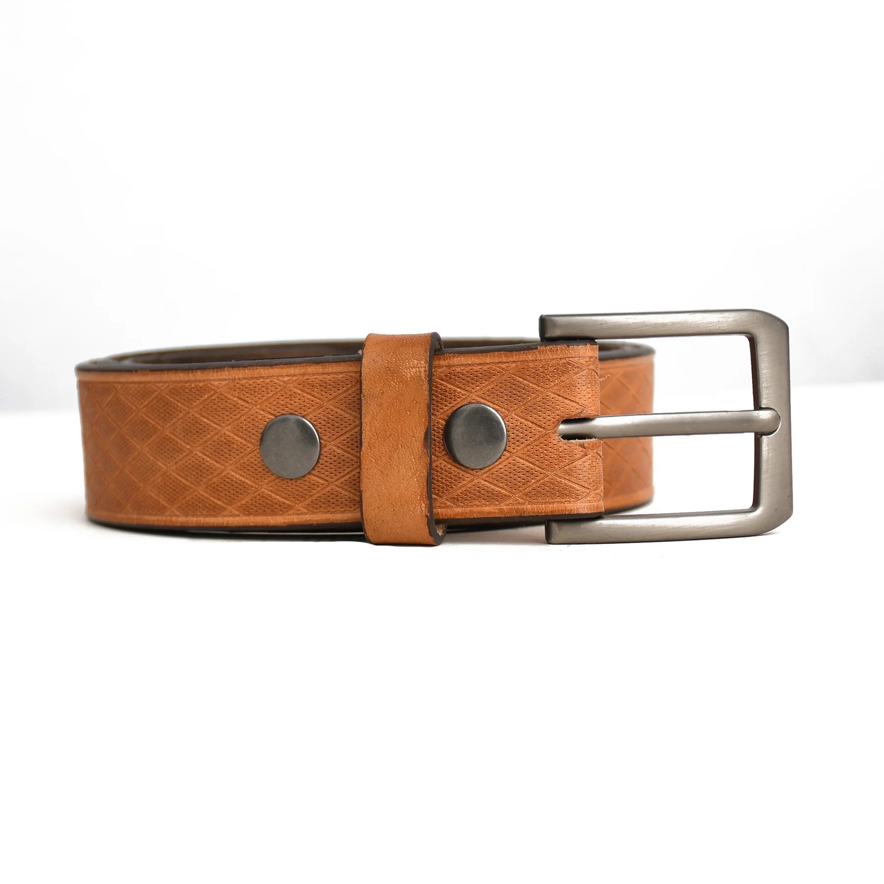 Premium Hand Made Genuine Leather Textured Tan Belt