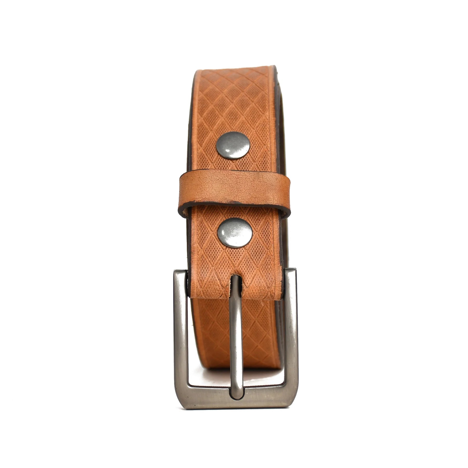 Premium Hand Made Genuine Leather Textured Tan Belt