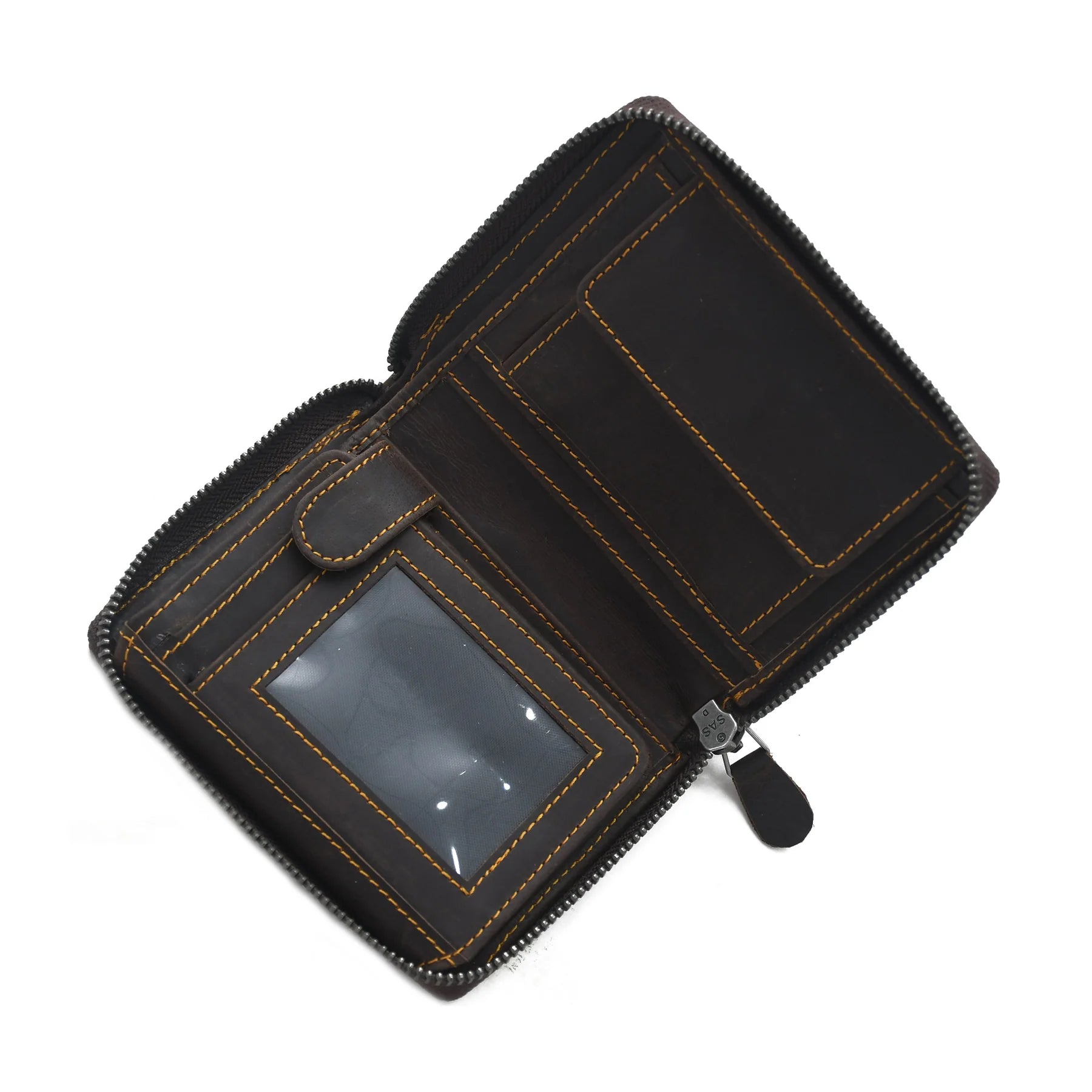 Premium Hand Made Genuine Leather Zip Around Wallet Organizer