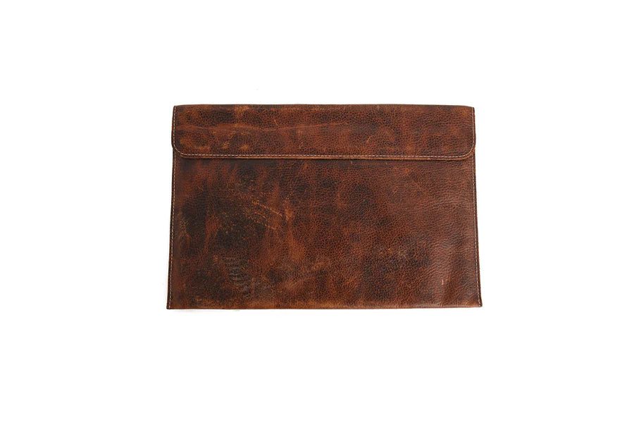 Premium Handcrafted Genuine Leather Laptop Sleeve (Unisex) | Vintage Brown