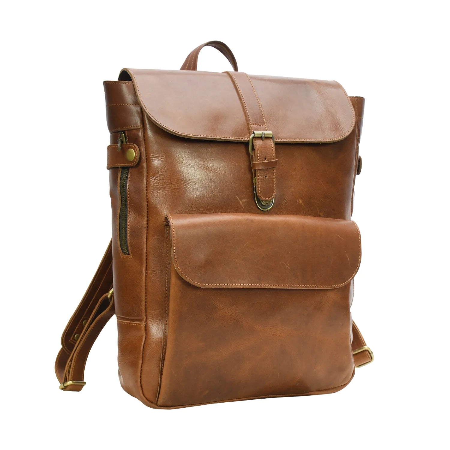 Luxury Handmade Genuine Leather Backpack – Vintage Brown