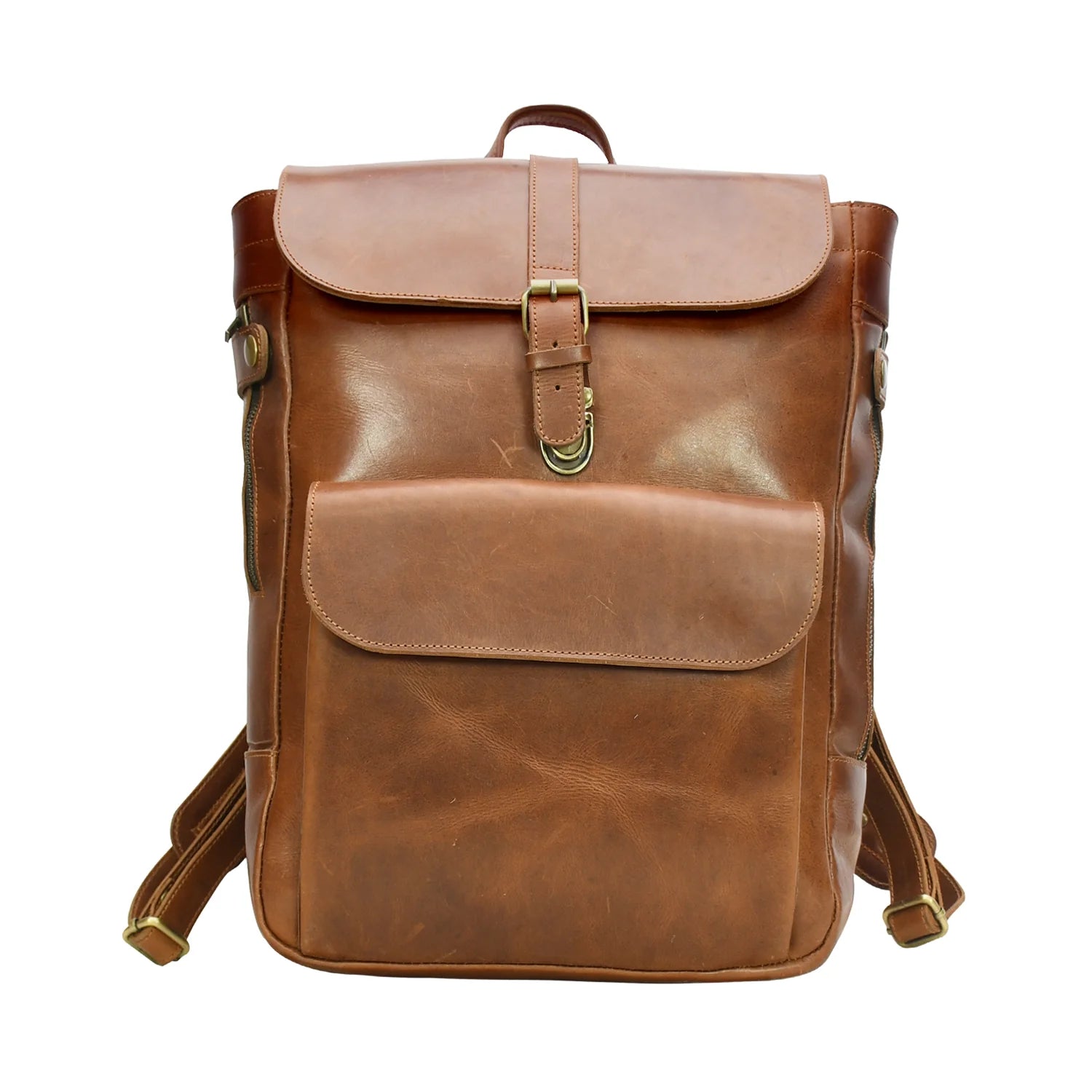 Luxury Handmade Genuine Leather Backpack – Vintage Brown
