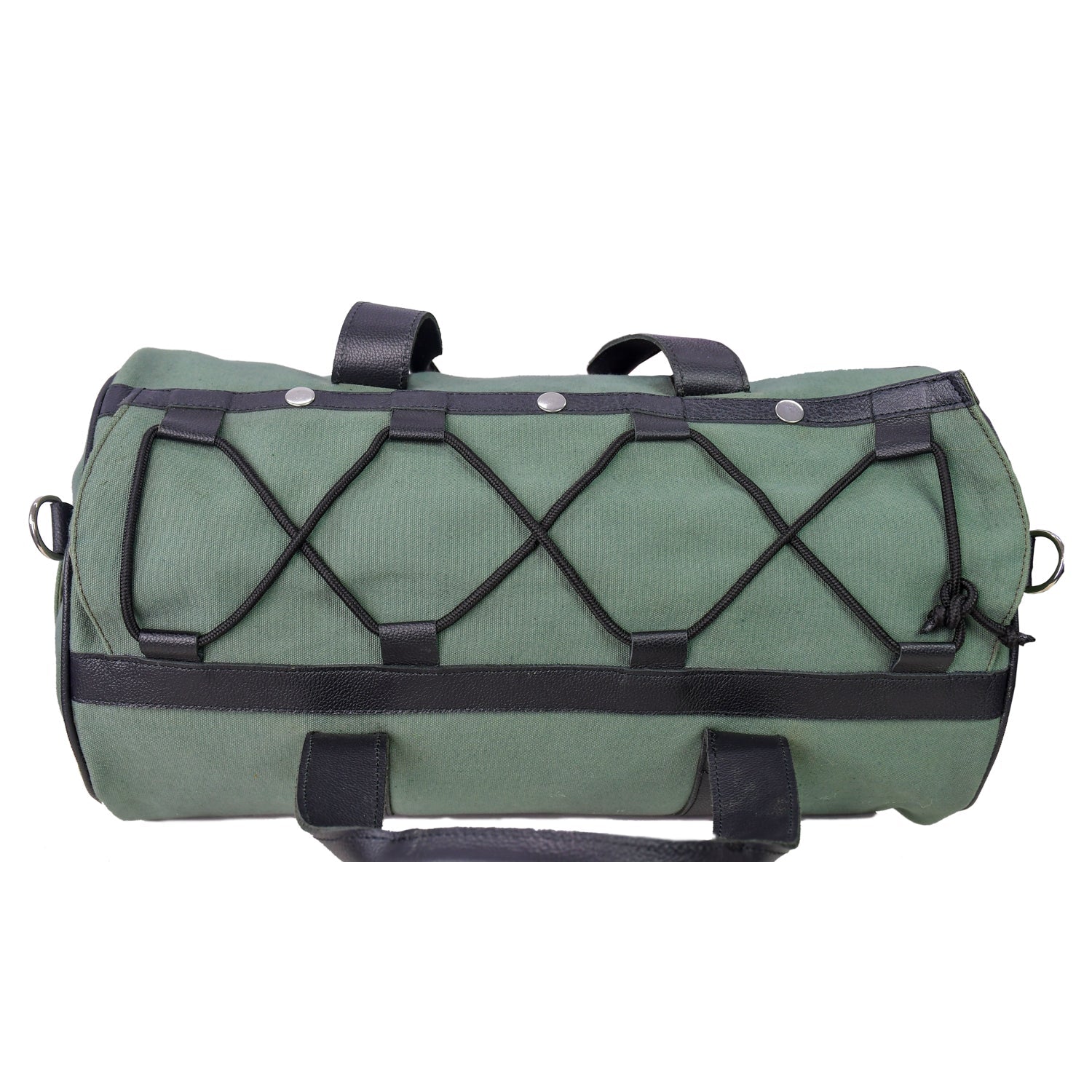 Premium Handmade Genuine Leather Canvas Travel Duffel Bag