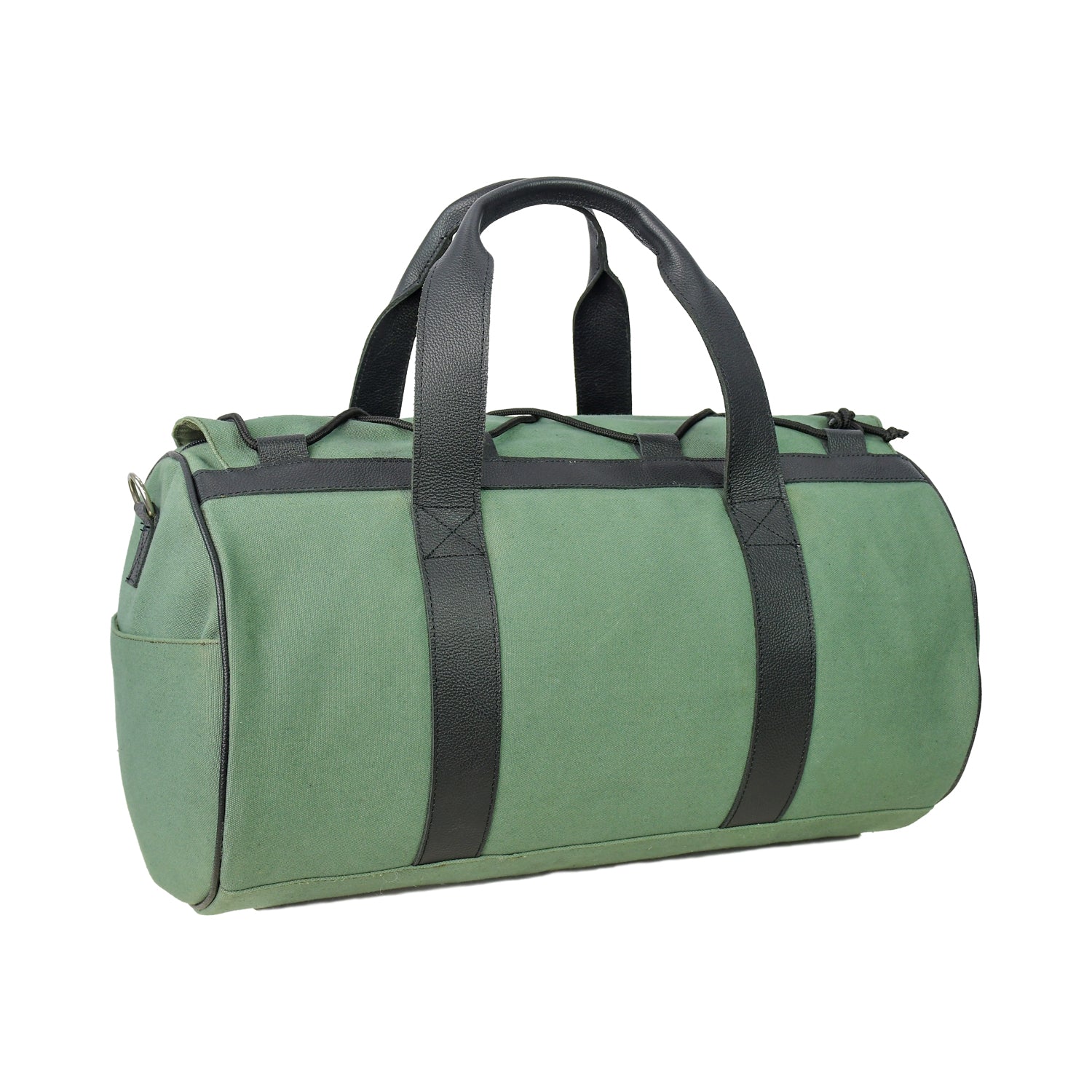 Premium Handmade Genuine Leather Canvas Travel Duffel Bag