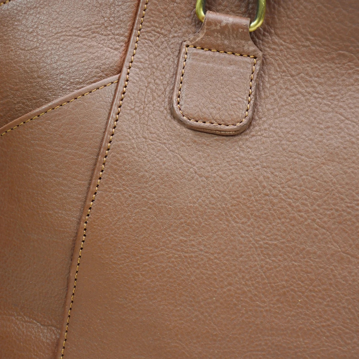 Premium Handmade Genuine Leather Chain-Handle Tote Bag (Tan)