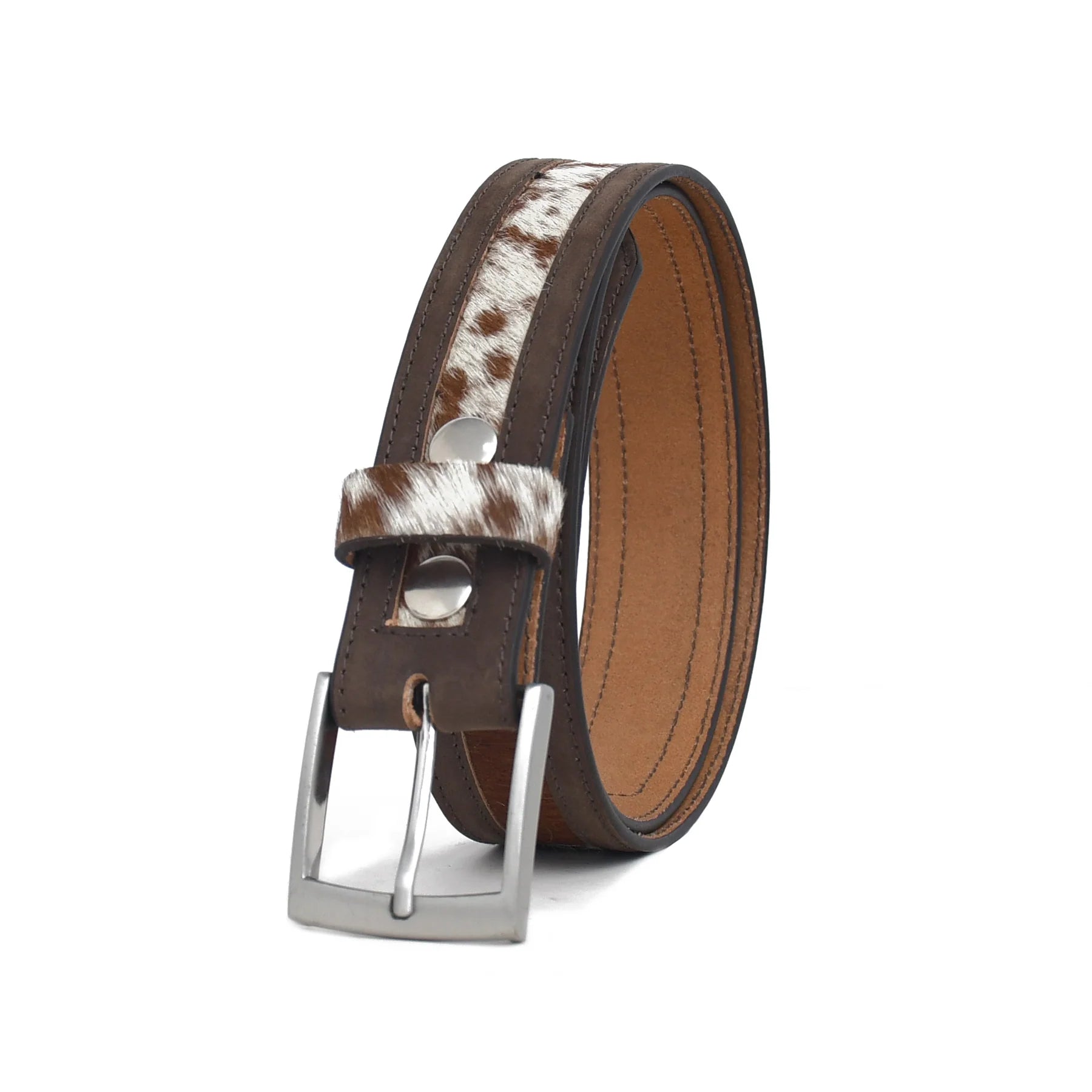 Premium Handmade Genuine Leather Cow Hair Belt for Men