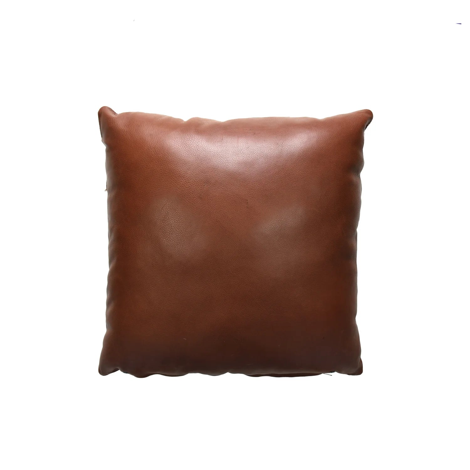 Handmade Genuine Brown Leather with Cowhide Accent Cushion