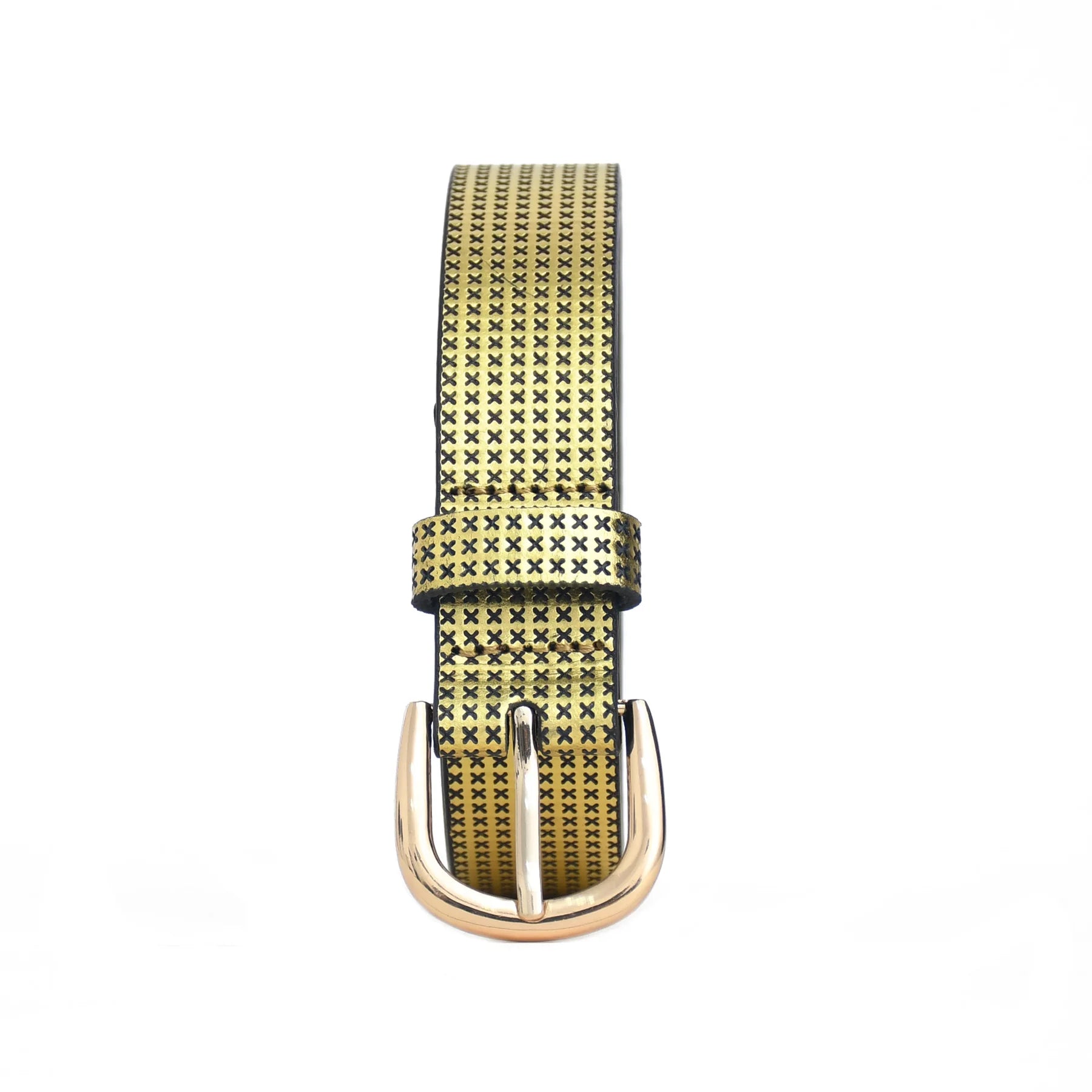 Premium Handmade Genuine Leather Cross Pattern Ladies Belt