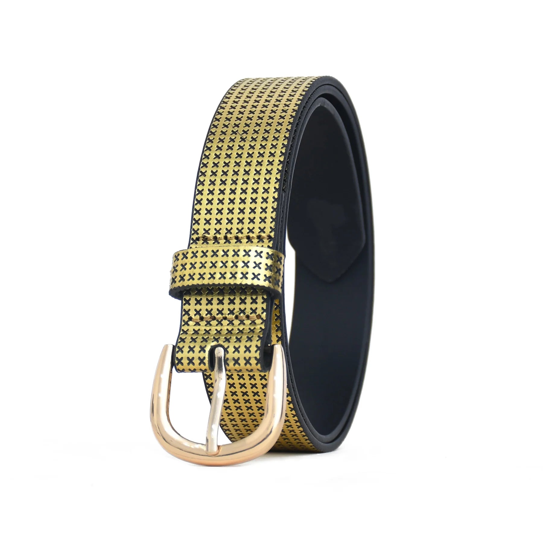 Premium Handmade Genuine Leather Cross Pattern Ladies Belt