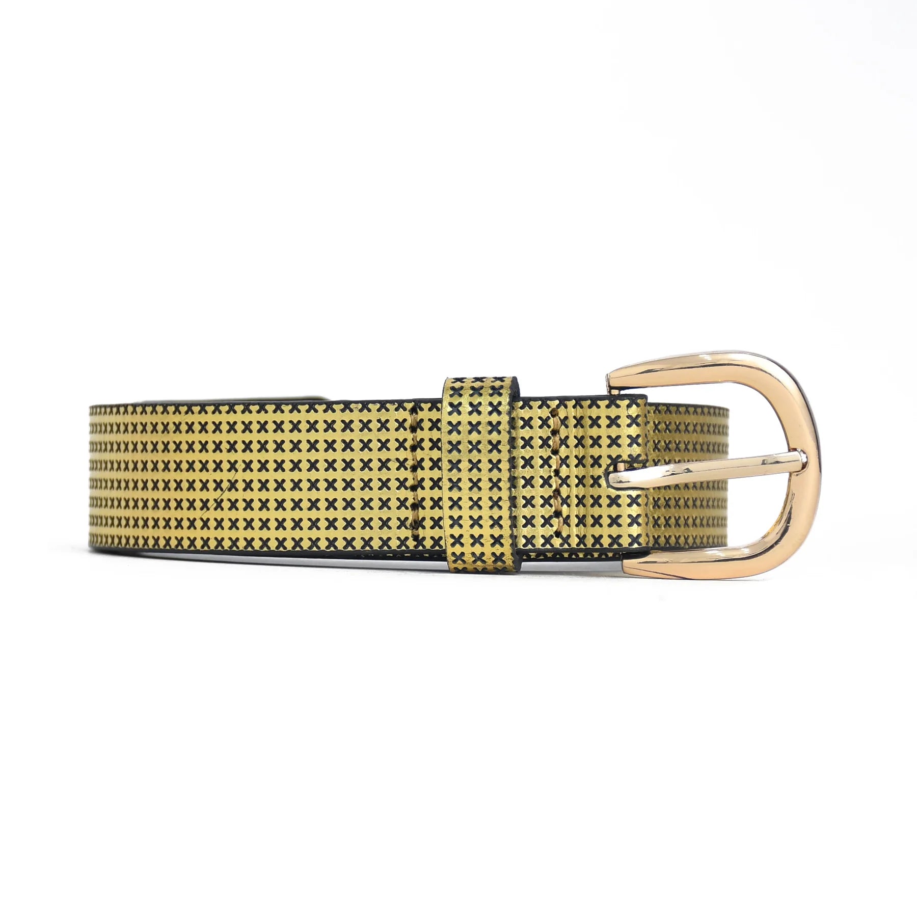 Premium Handmade Genuine Leather Cross Pattern Ladies Belt