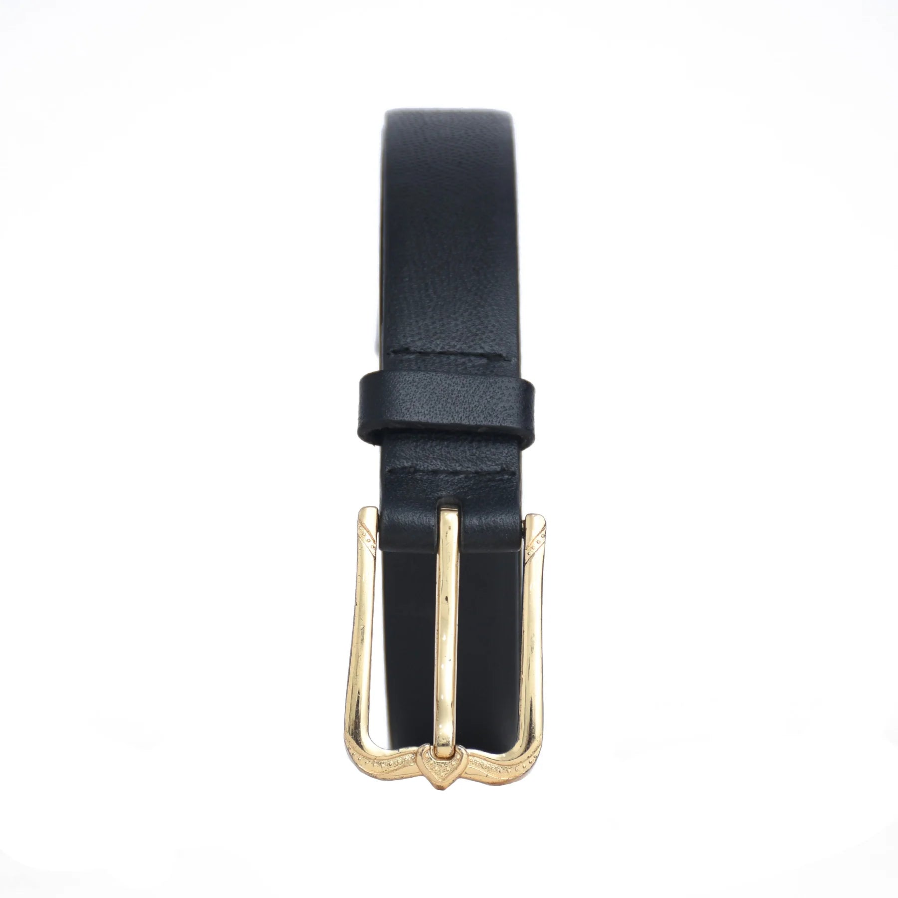 Luxury Handmade Genuine Leather Ladies Belt | Classic Black Minimal
