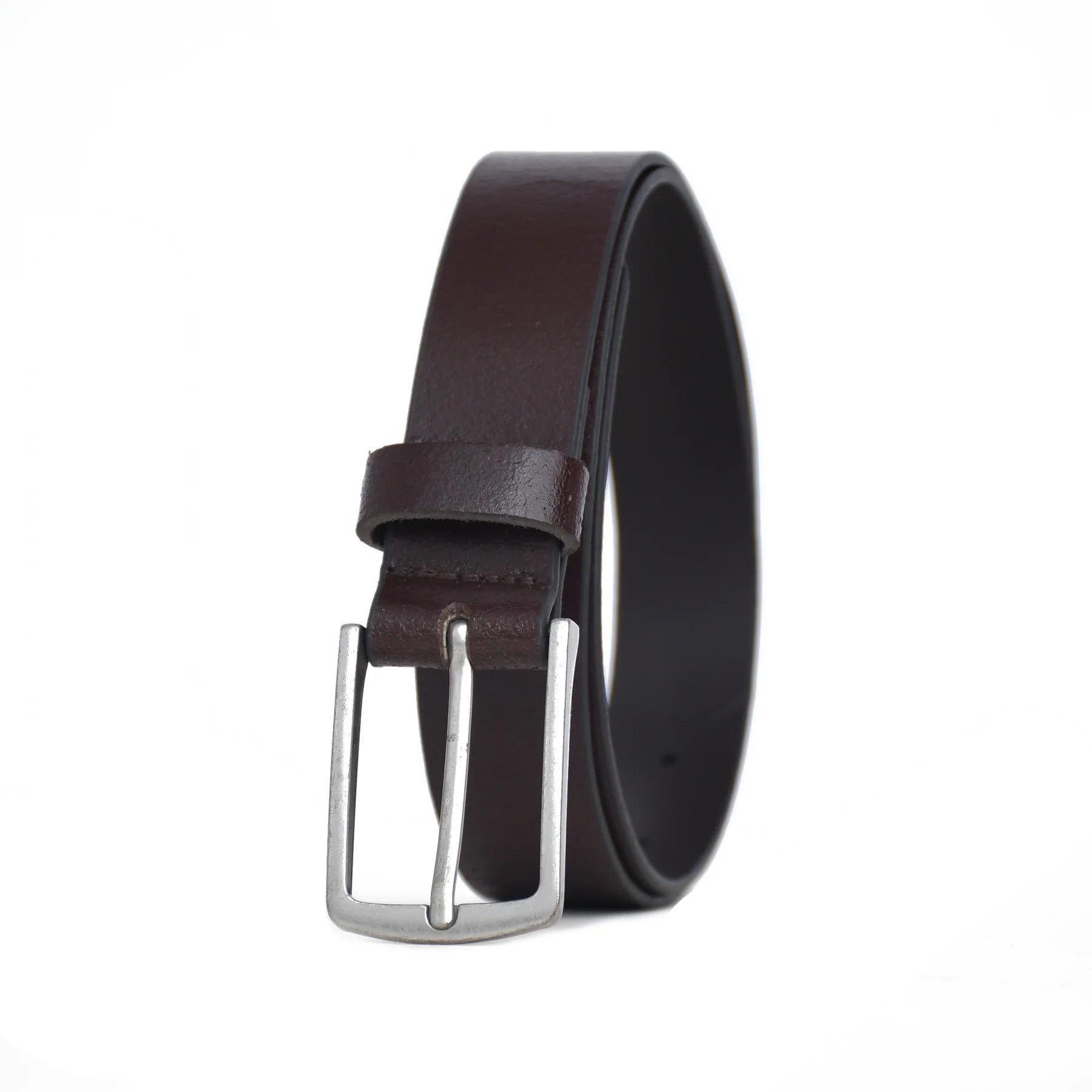 Luxury Handmade Genuine Leather Ladies Belt – Classic Dark Brown