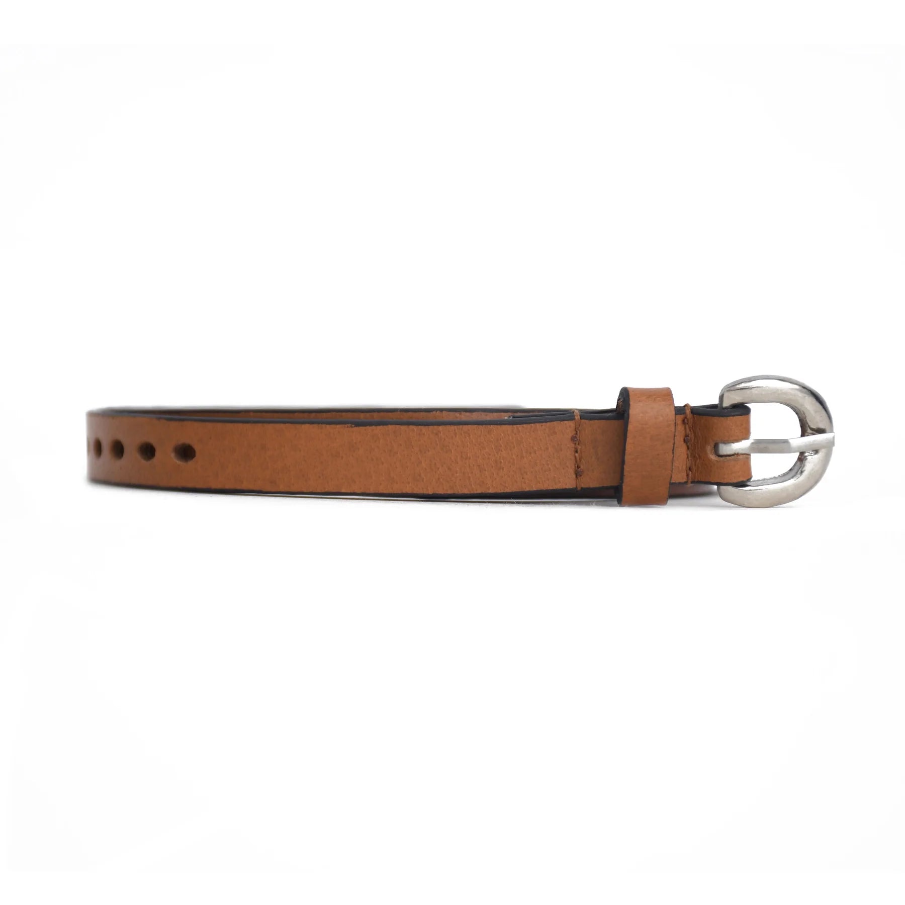 Luxury Handmade Genuine Leather Ladies Belt – Classic Tan Minimal
