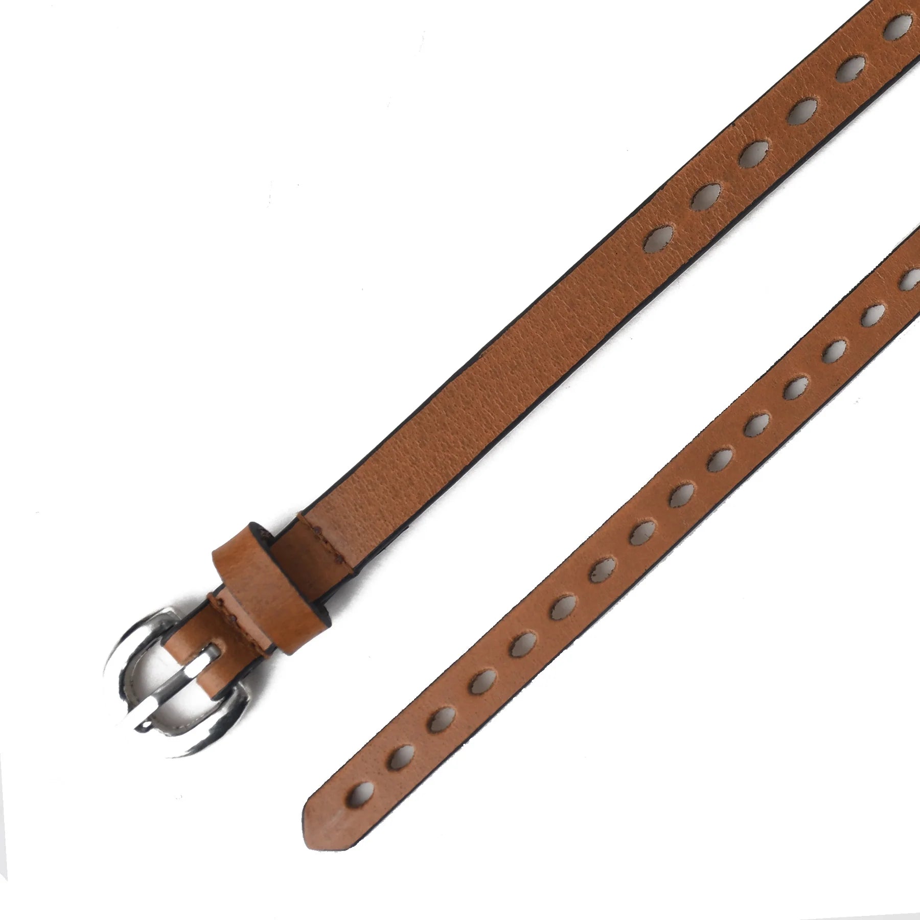 Luxury Handmade Genuine Leather Ladies Belt – Classic Tan Minimal
