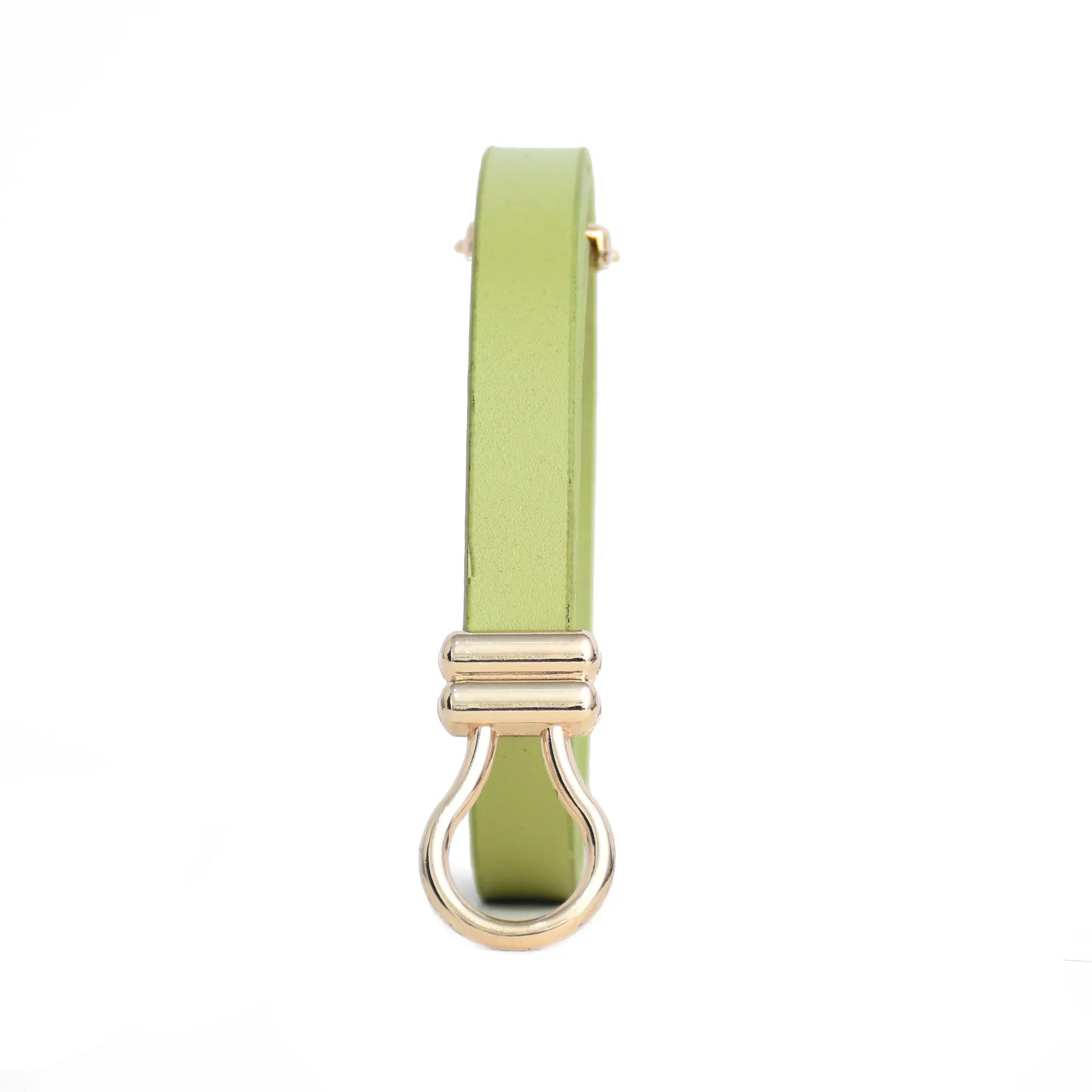 Luxury Handmade Genuine Leather Ladies Belt – Lime Green Gold Hook
