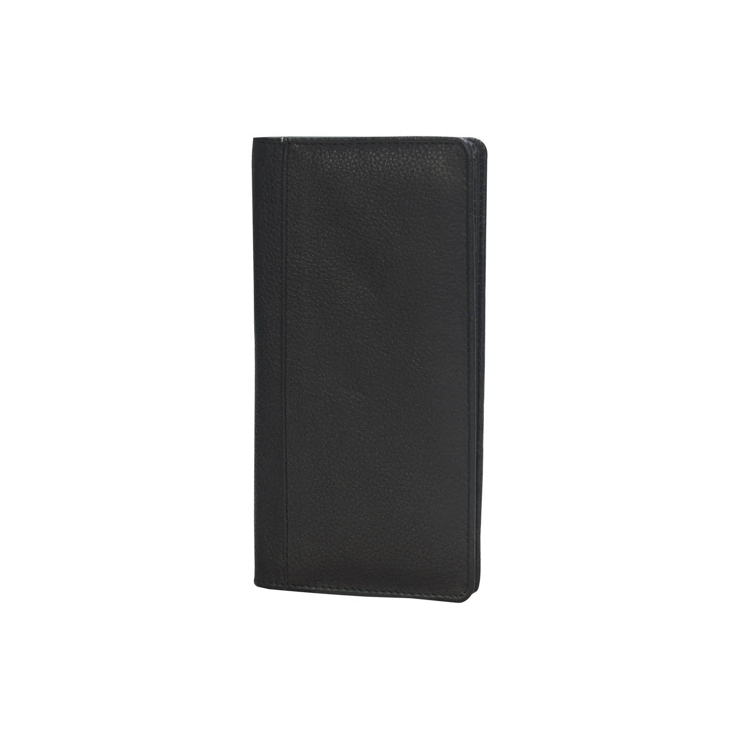 Premium Handmade Genuine Leather Long Bifold Wallet – Classic Black